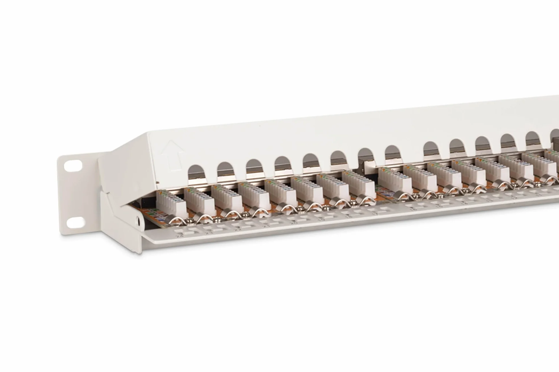 DIGITUS Patchpanel 19 cali Cat-6 24 porty RJ45 ekranowany LSA 1HE szary