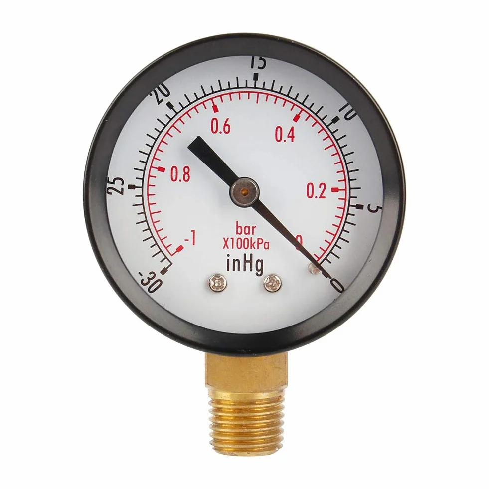 Vakuum Manometer 2 "Luftkompressor Wasser Öl Gas 1/4" NPT untere Halterung MF