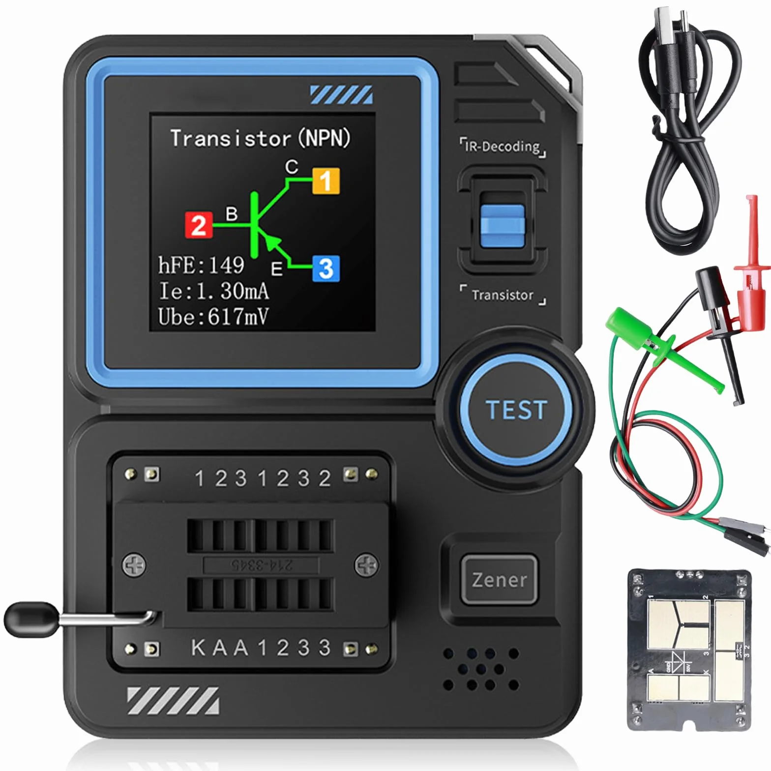 LCR-P1 tester tranzystorowy miernik LCR z kolorowym wyświetlaczem NPN PNP MOSFET IR
