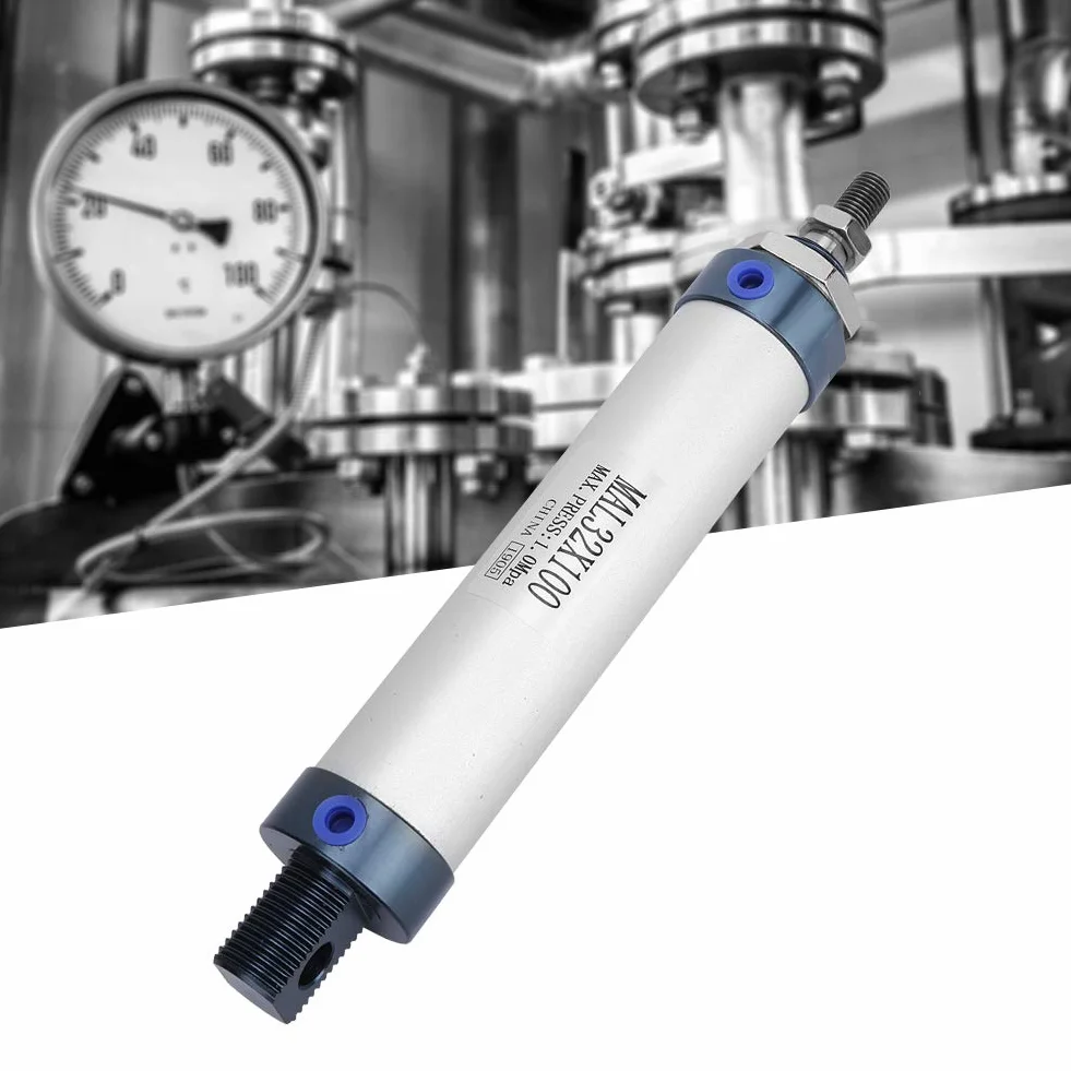 Cylinder Pneumatyczny, średnica 32 Mm, Skok 25/50/75/100 Mm Mini Cylinder Pneumatyczny Pojedynczy Pręt ze Stopu Aluminium Pneumatyczne Powietrze Dwustronnego Działania,