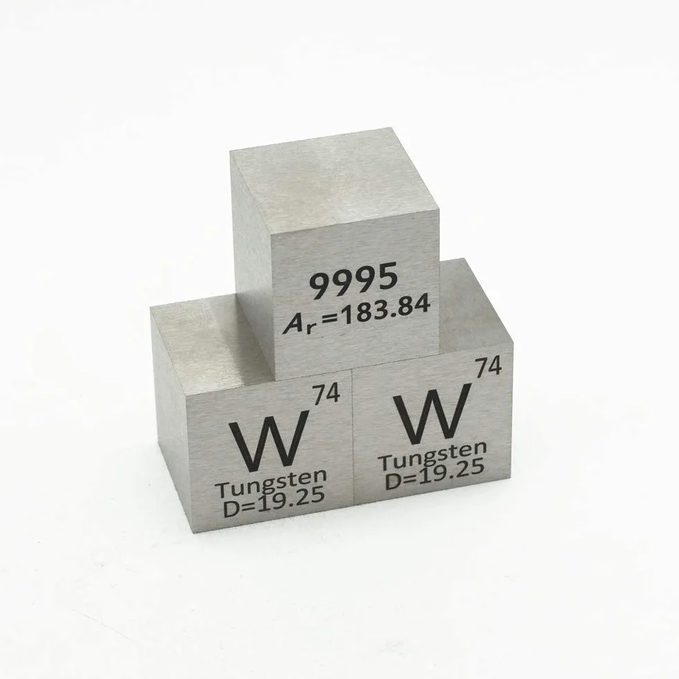 Kostka z wolframu 10/25,4 mm, element o gęstości kostki, kolekcja elementów kostka, materiał eksperymentalny DIY do wyświetlania/10 mm / 0,39 cala