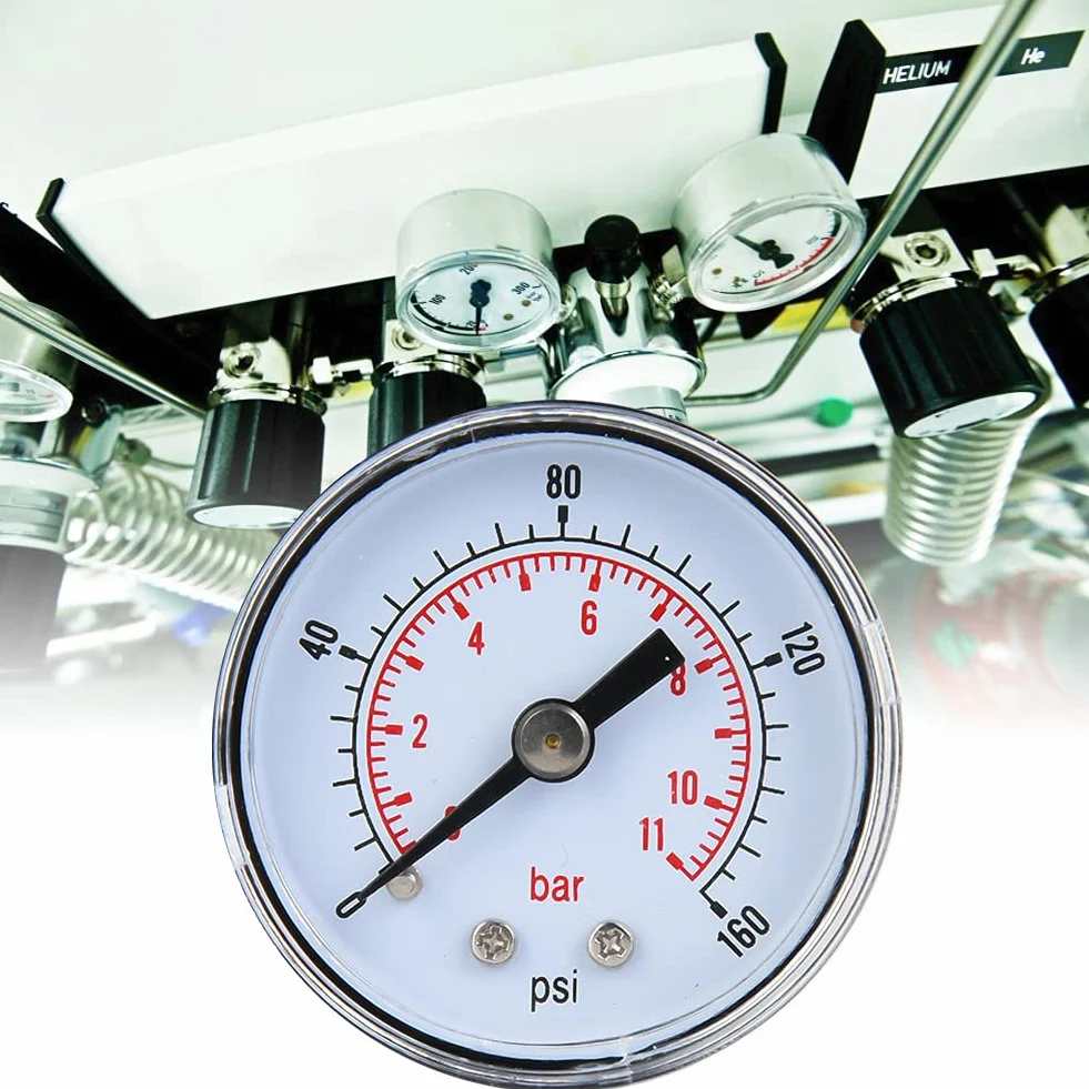Manometr Wody Manometr Powietrza 10 Bar Manometr 1/8 "BSPT Gwint do Wody do Powietrza do Oleju(0-160psi, 0-11bar)