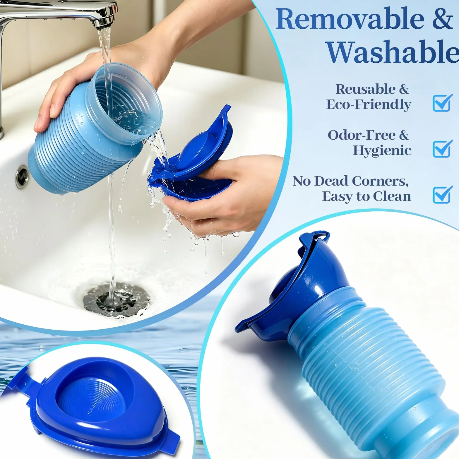 Topcloud Termokurczliwy pisuar, 750 ml, dla mężczyzn i kobiet, przenośna butelka na mocz, wielokrotnego użytku, awaryjny pisuar, na kemping, do samochodu, podróży, korków ulicznych i kolejkowania