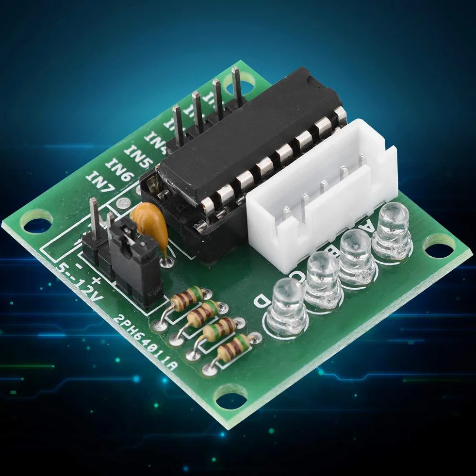 Pissente ULN2003 Sterownik Silnika Krokowego Płytka 5 Sztuk Wysokiej Mocy Chip 4 Fazowy Wskaźnik LED Plug and Play z Interfejsem Rozszerzeń dla Projektów Robotyki