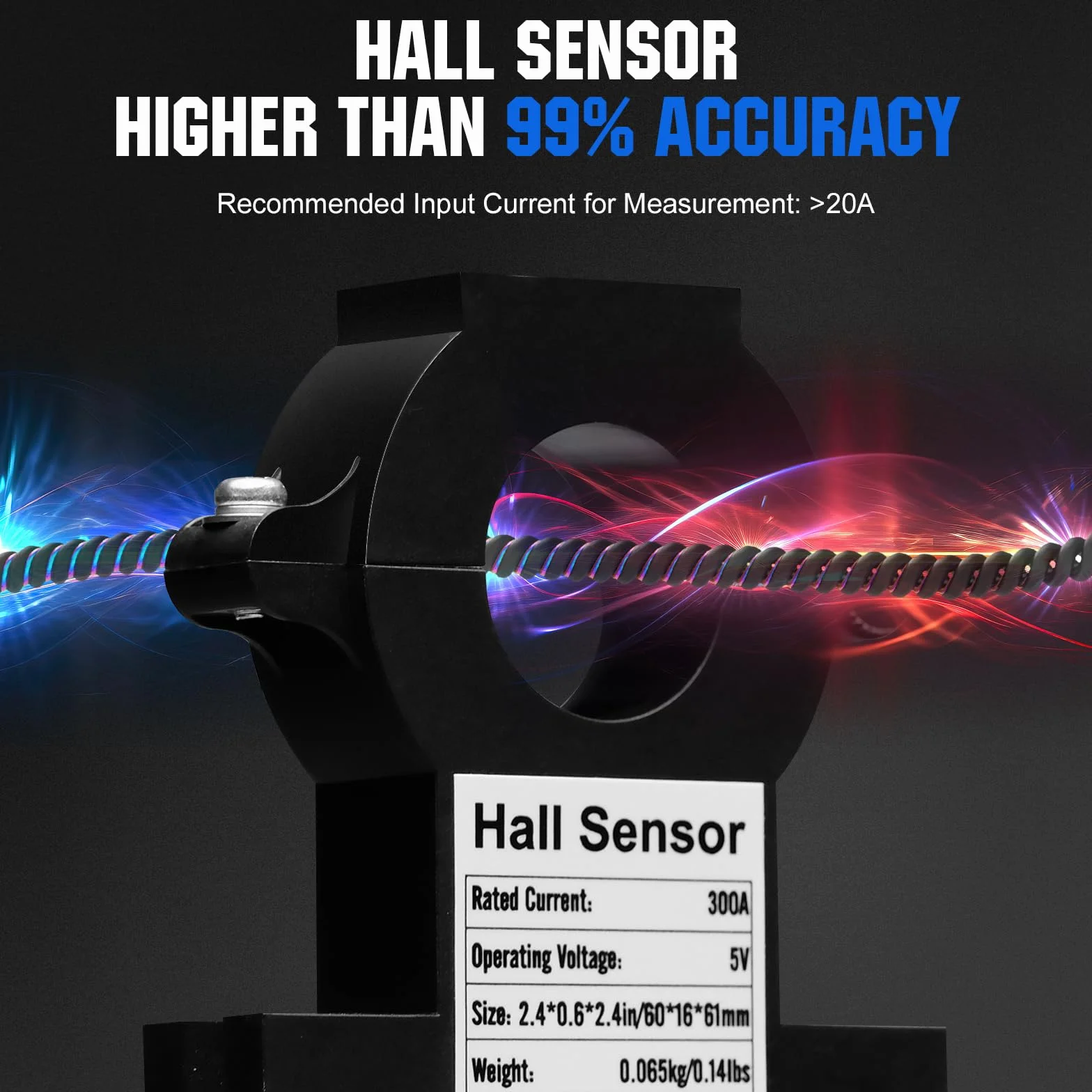 ECO-WORTHY Hall-Sensor AC/DC- 9V-80V akcesoria do baterii monitora