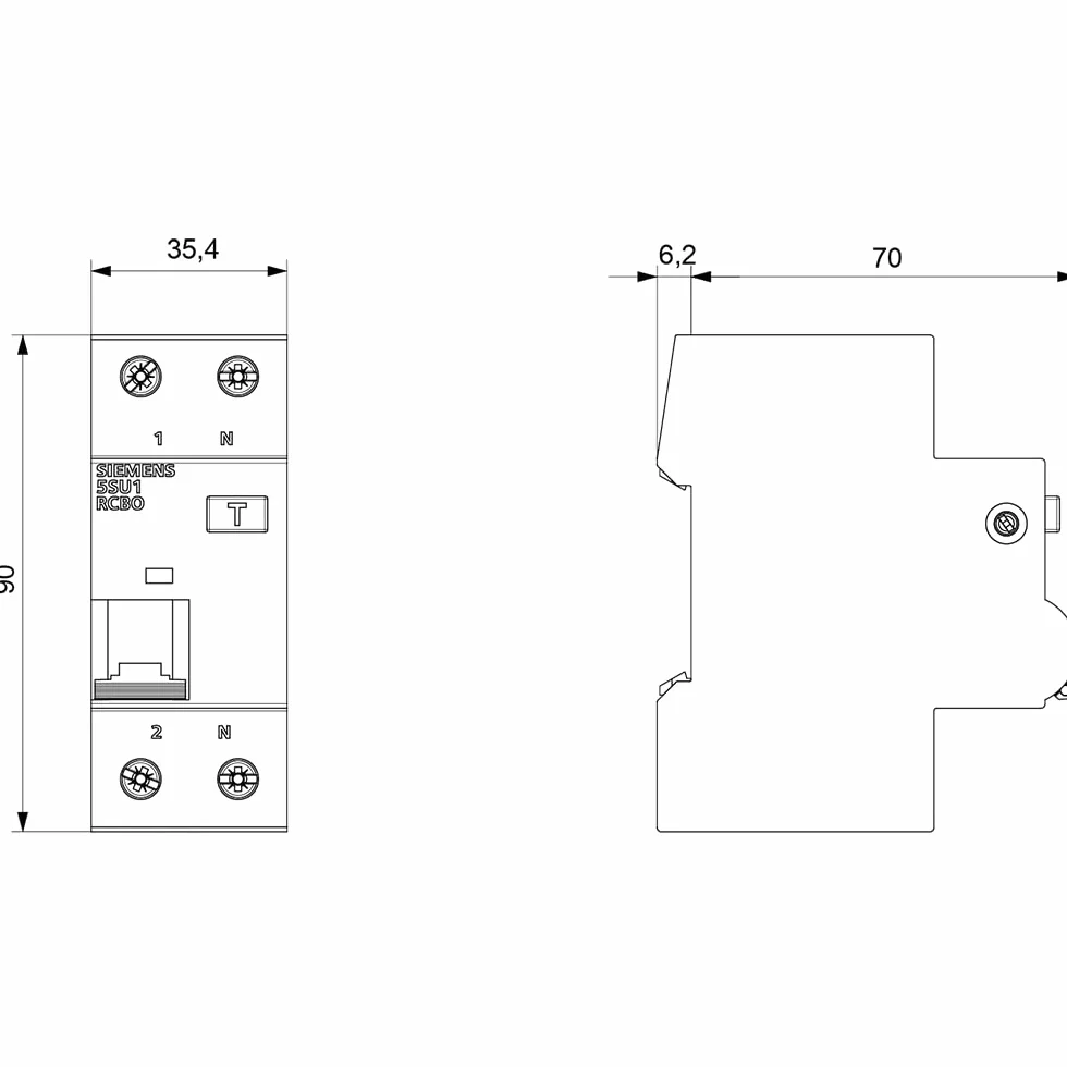 SIEMENS - Siemens 5SU13566KK16 FI/LS przełącznik RCBO 1P+N 6 kA typ A 30mA B16 230 V