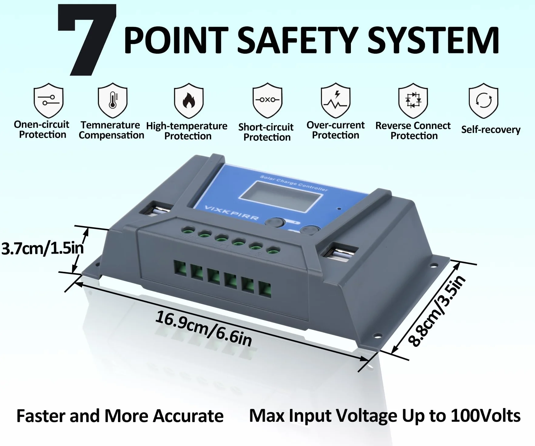 20 A solarny regulator ładowania 12 V, 24 V, PWM 20 A, regulator ładowania z czujnikiem temperatury, wyświetlacz LCD, 4 porty USB, pasuje do różnych akumulatorów ołowiowych i litowych 12 V