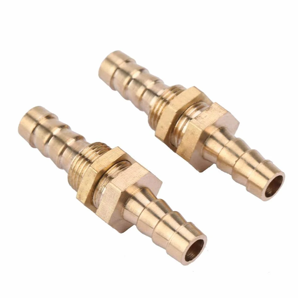 2 sztuki tulejek do węża, mosiężne przyłącze węża, adapter, złącze grodziowe do połączeń śrubowych, węży, złączek rurowych (10 mm)