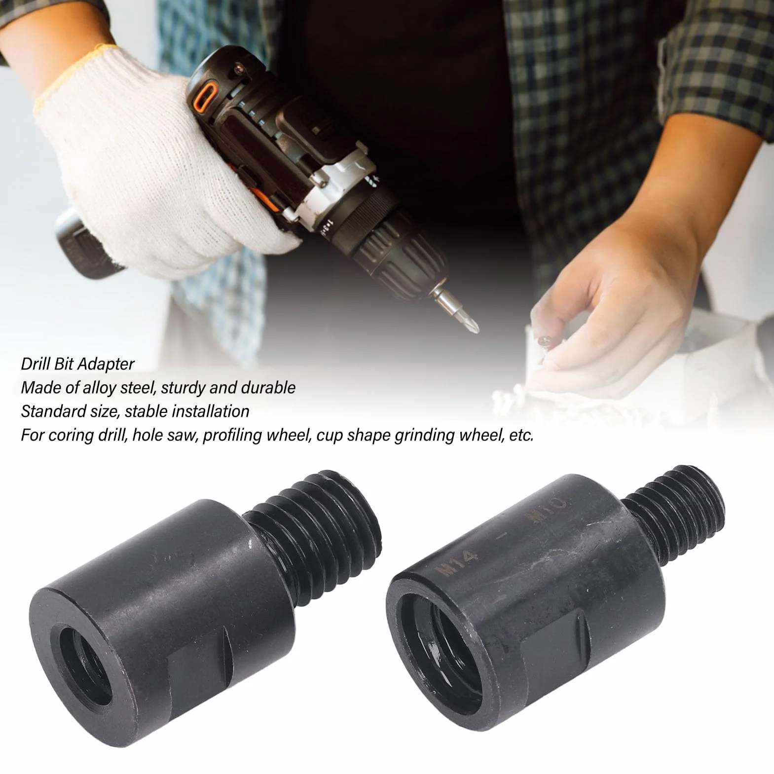Adapter Konwertera Gwintu M10 do M14, Pręt Przedłużający do Wiertła Rdzeniowego i Szlifierki Kątowej