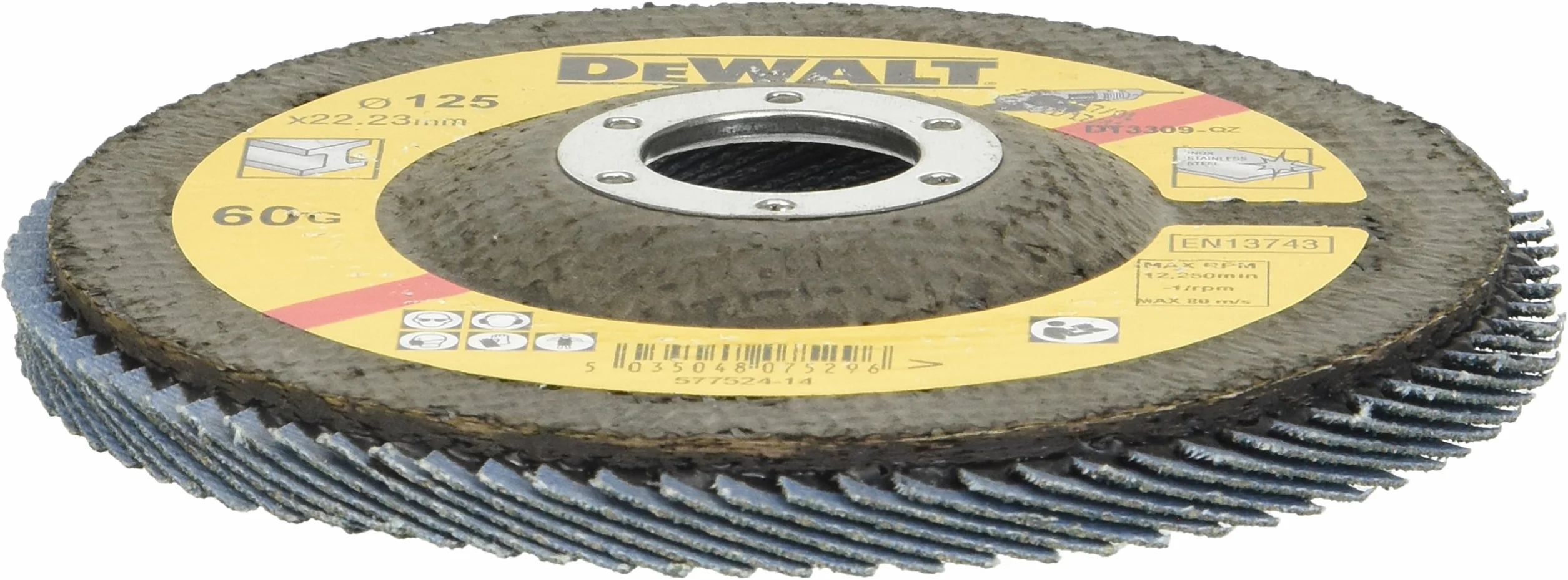 DeWalt DT3309-QZ tarcza szlifierska wachlarzowa 125 mm K60 płaska, kolor, rozmiar