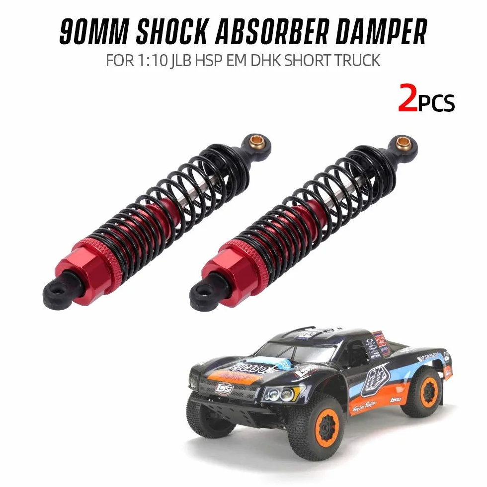 Amortyzatory metalowe z regulacją 60 mm 85 mm 100 mm do RC Crawler Axial SCX10 TRX4 D90 1/10 (czerwień)