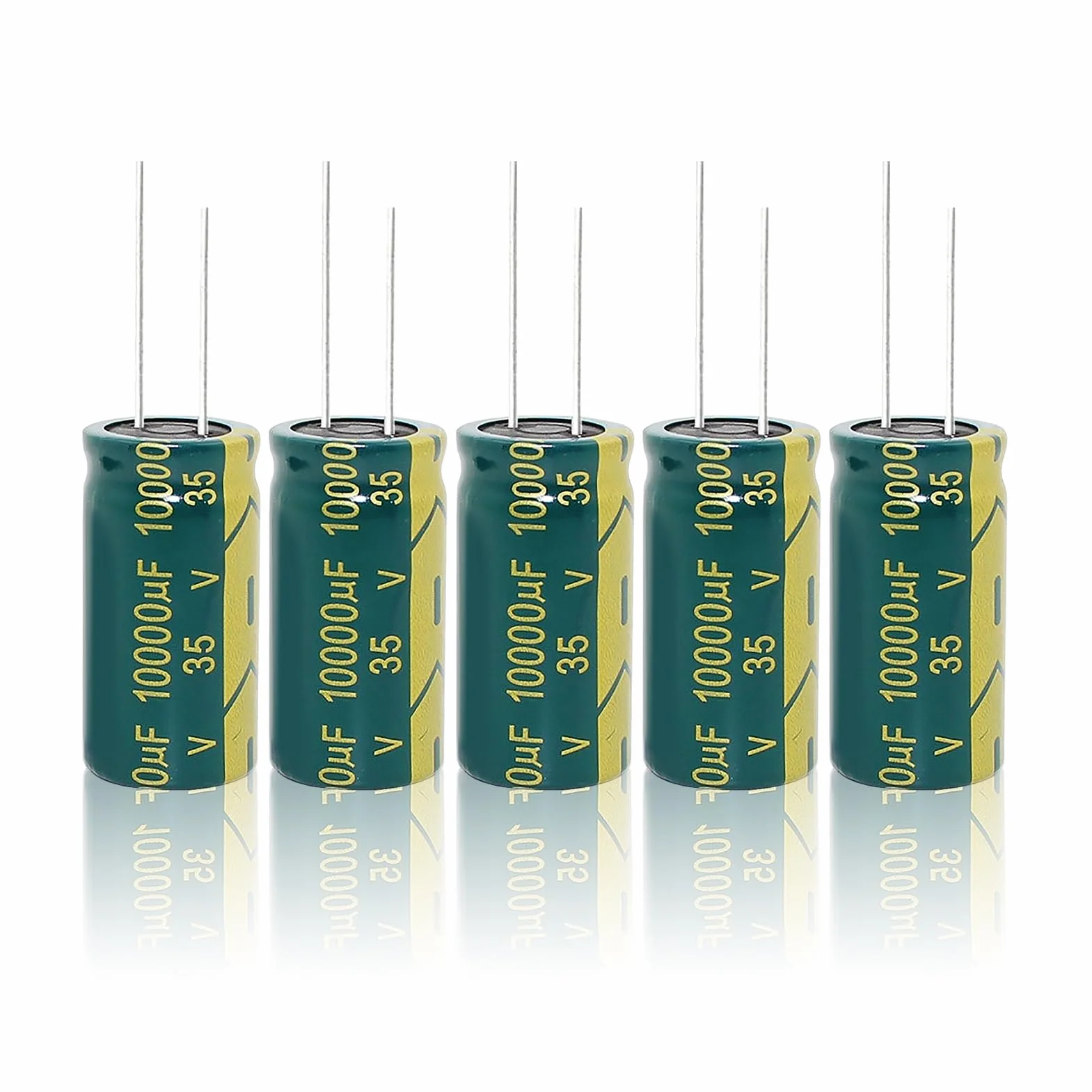 Kondensatory elektrolityczne, 5 sztuk 35 V 10000 UF 18 * 35 mm Zestaw pudełek asortymentowych Aluminiowy kondensatory elektrolityczne Komponent elektroniczny o wysokiej częstotliwości