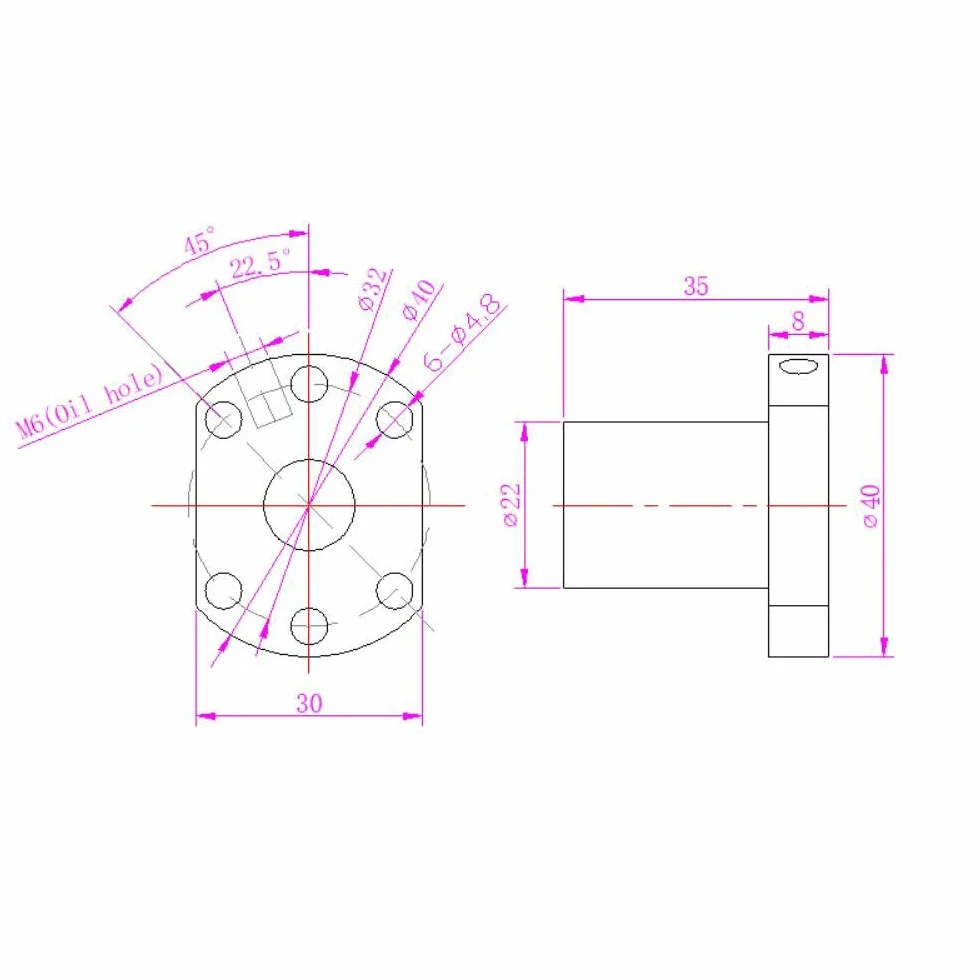 1 szt. SFU1204 nakrętka śruby kulowej średnica 12 mm 4 mm śruba kulowa pojedyncza nakrętka do obudowy 1204 wspornik CNC części maszyn do rzeźbienia