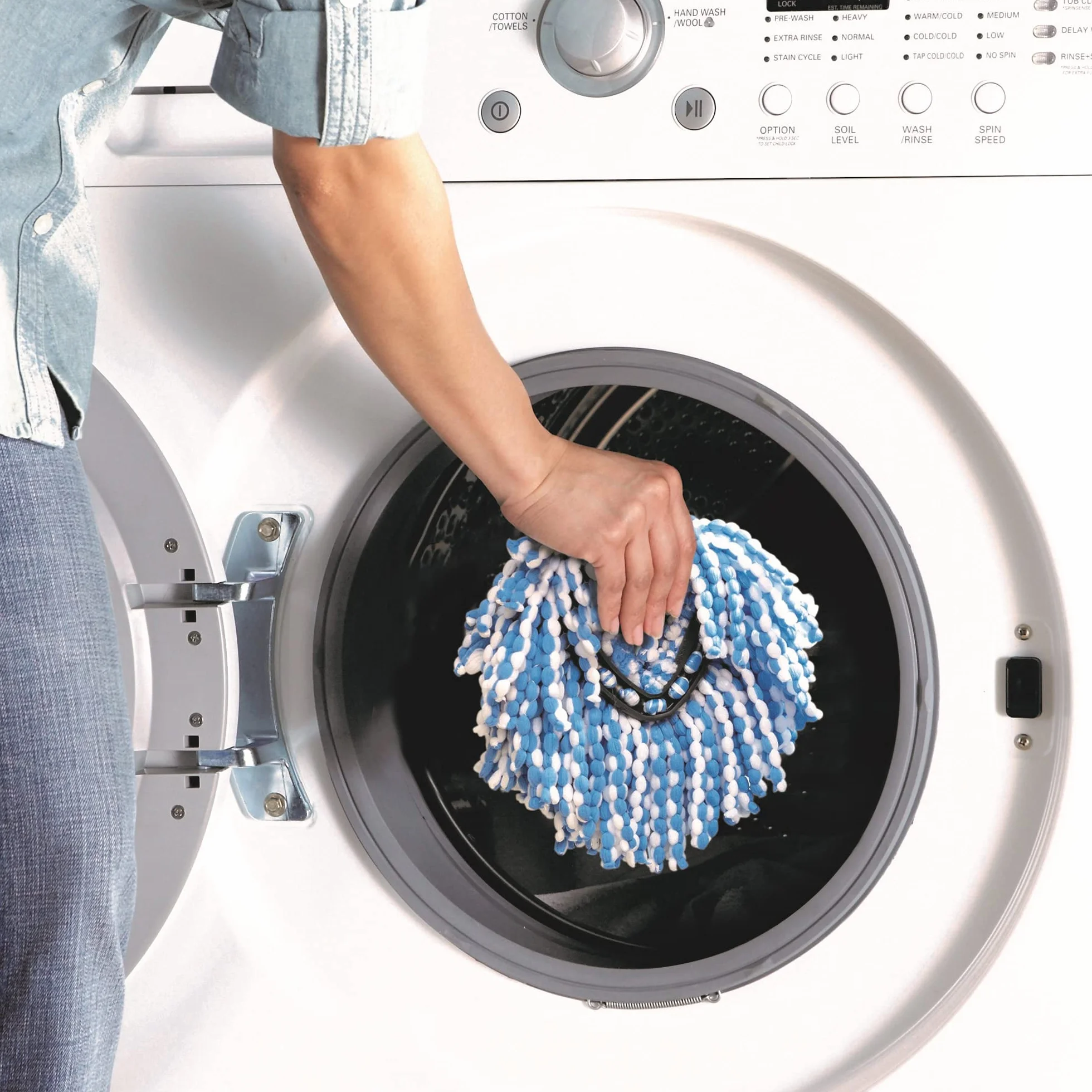 O-Cedar RinseClean Spin Mop & Bucket System + 1 dodatkowa głowica mopa | Czyść czystą wodą | Usuwa 99% bakterii