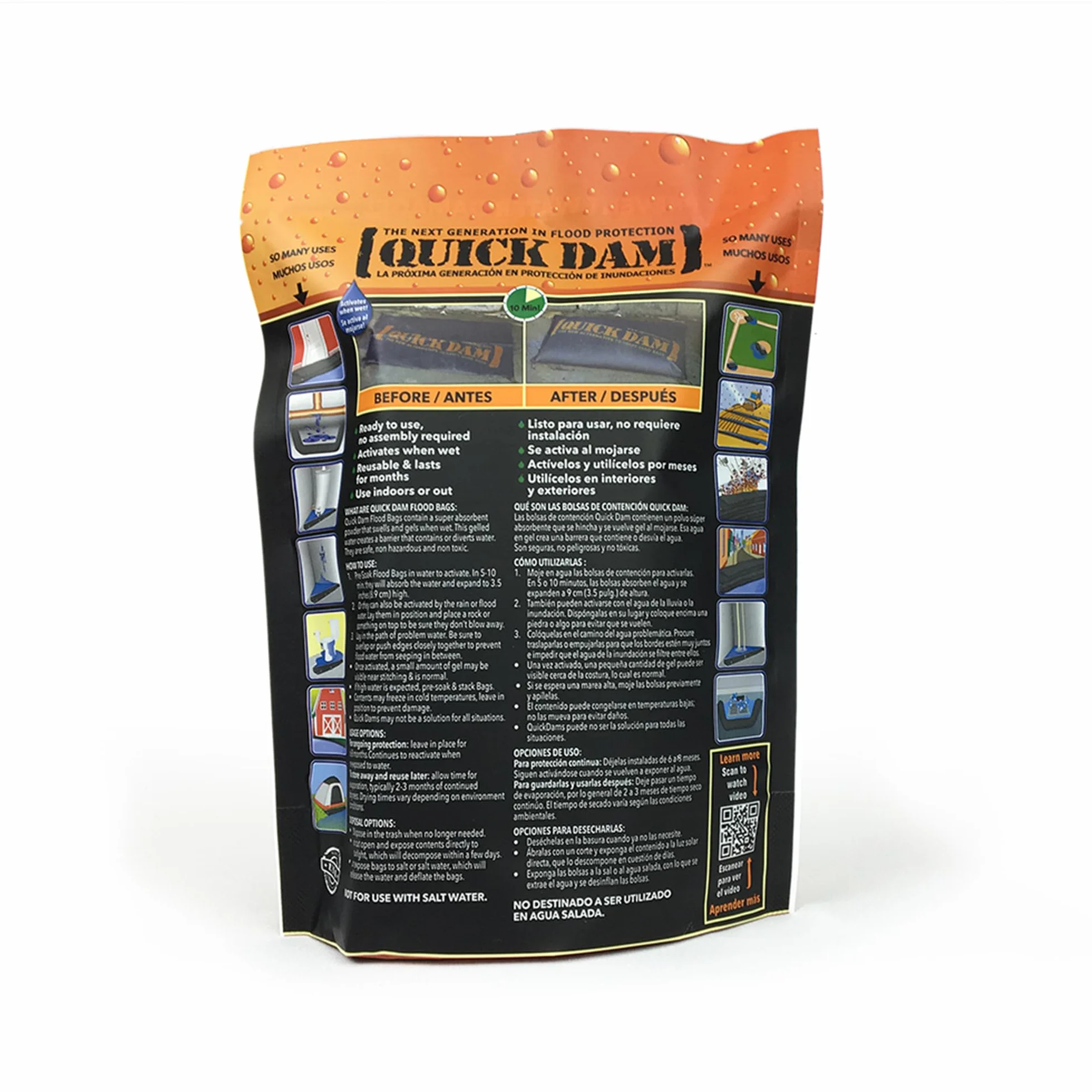 Quick Dam QD1224-2 Worki Przeciwpowodziowe, Czarny, 2 szt.