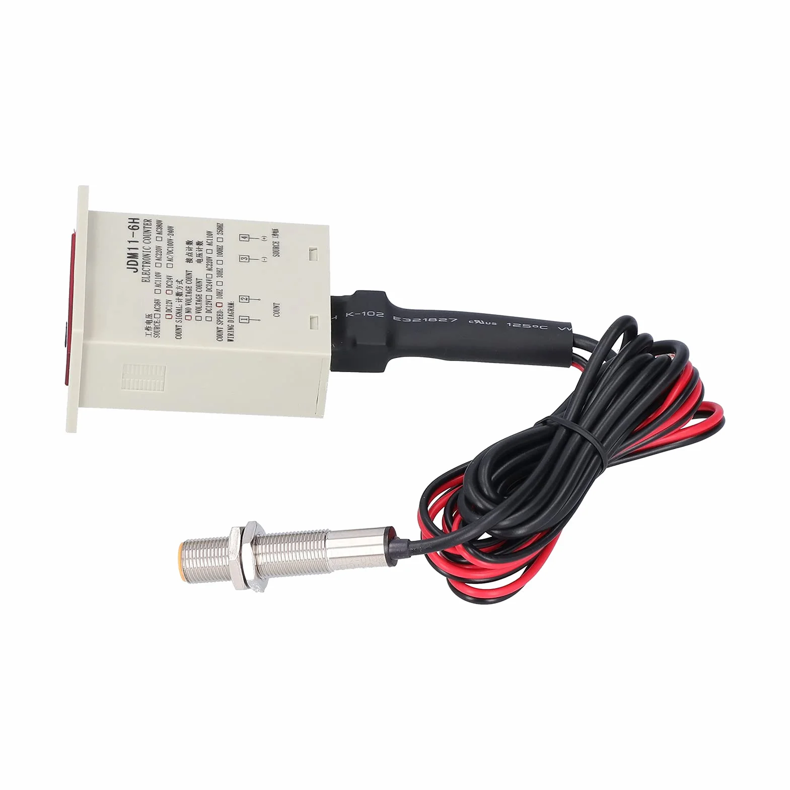 Cyfrowy licznik wyświetlacza, kontakt poziomu czujnika Magnetyczny metalowy obiekt Ciągła praca Przemysłowy panel zliczający Reset JDM11-6H(DC12-24V)