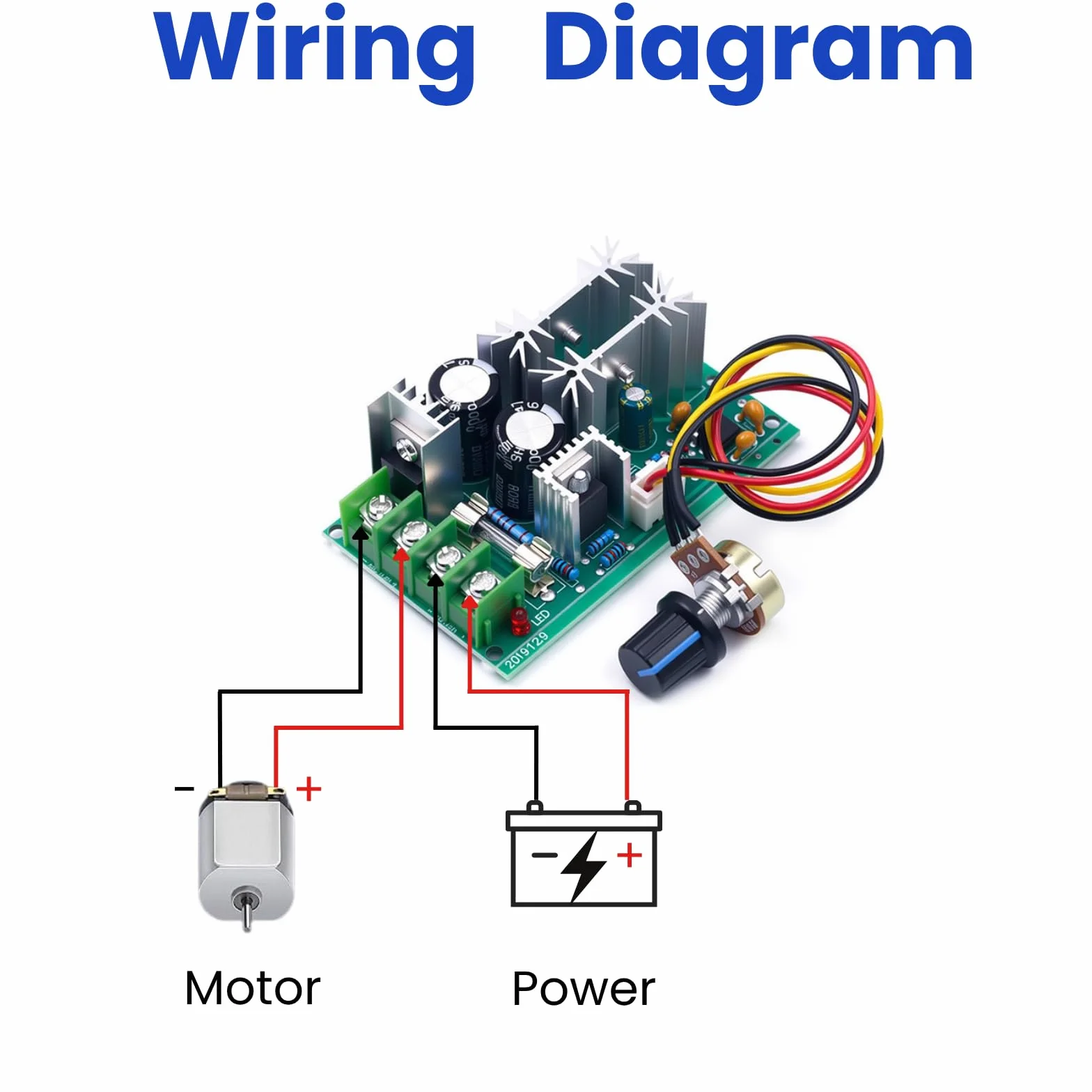 PWM DC sterownik silnika DC 10-60V 20A bezstopniowy regulator prędkości