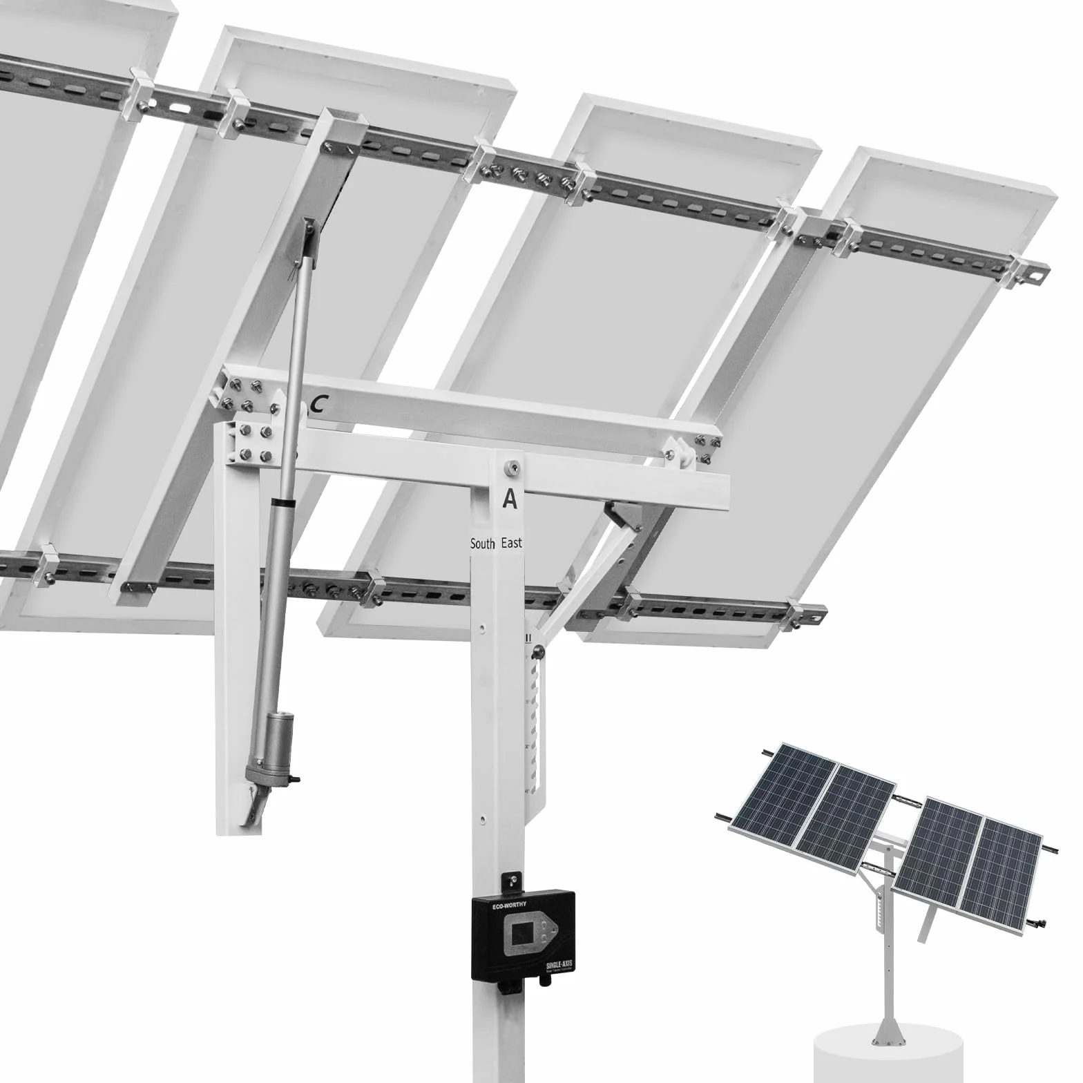 ECO-WORTHY Uchwyt na panel słoneczny jednoosiowy system śledzenia z kontrolerem trackera