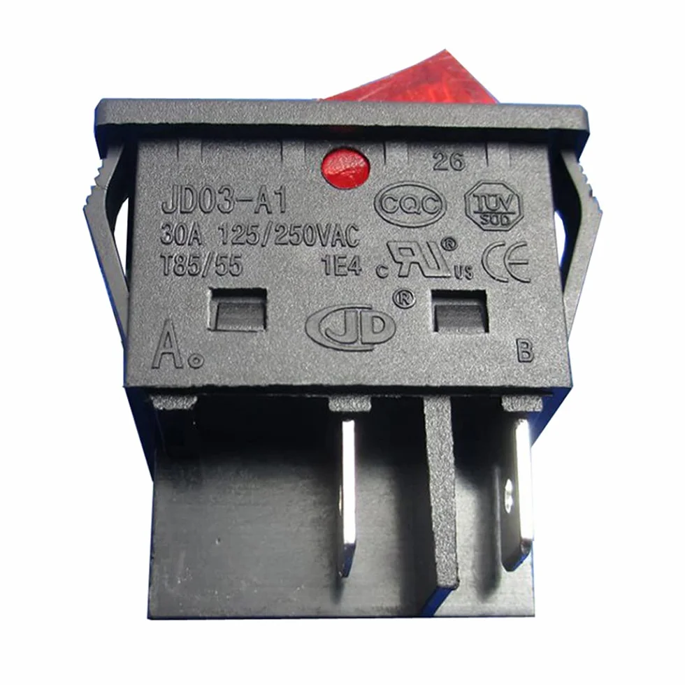 Przełącznik kołyskowy 4-pinowy 30A 125/250V AC ON OFF JD03-A1 do spawarki inwerterowej, opakowanie 2 szt