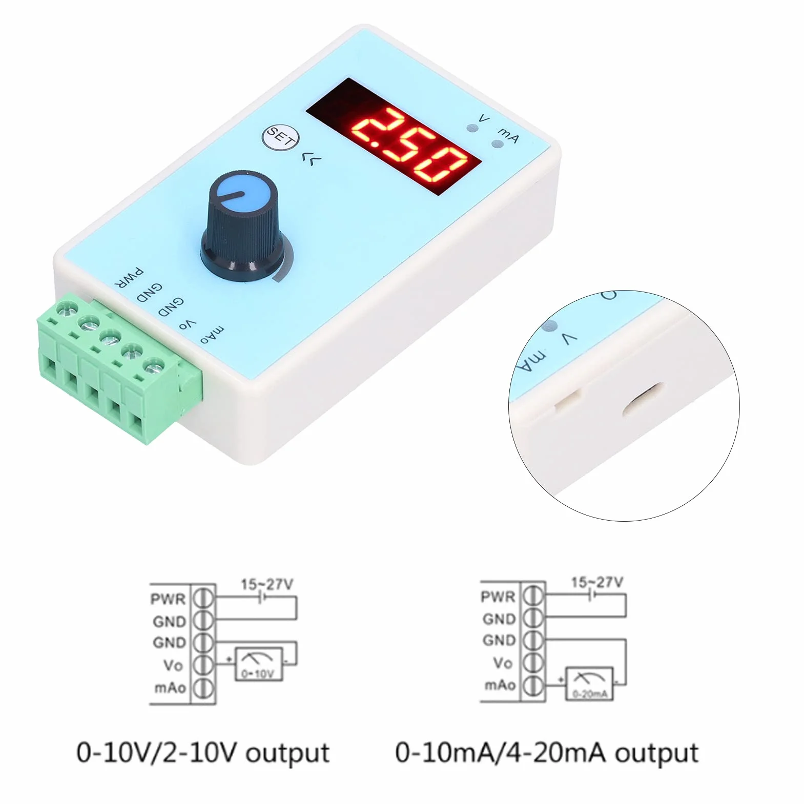 Eujgoov Generator sygnału analogowego 0-10 V 2-10 V 0-20mA 4-20mA USB