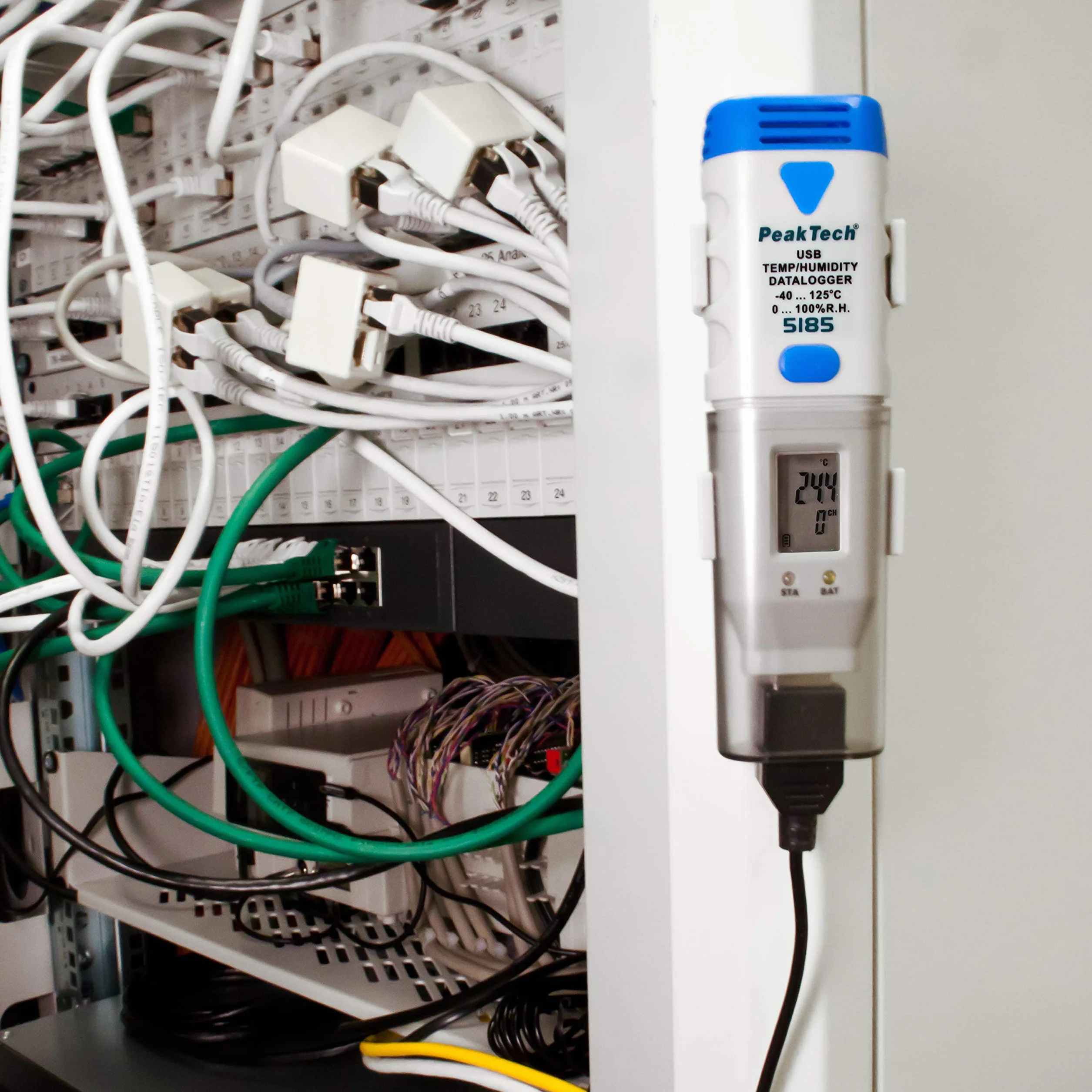 PeakTech P 5185 - Rejestrator danych USB ~ Temperatura i wilgotność powietrza ~ 32000 punktów
