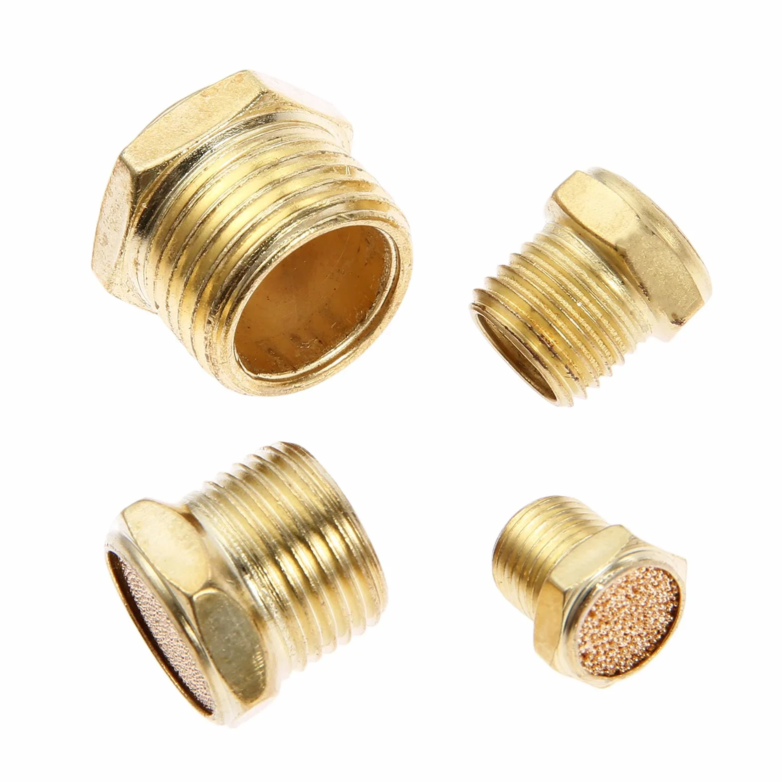 Pneumatyczne Odpowietrznik Tłumik 1/8" 1/4" 3/8" 1/2" Mosiądz Reduktor Hałasu 5 Sztuk