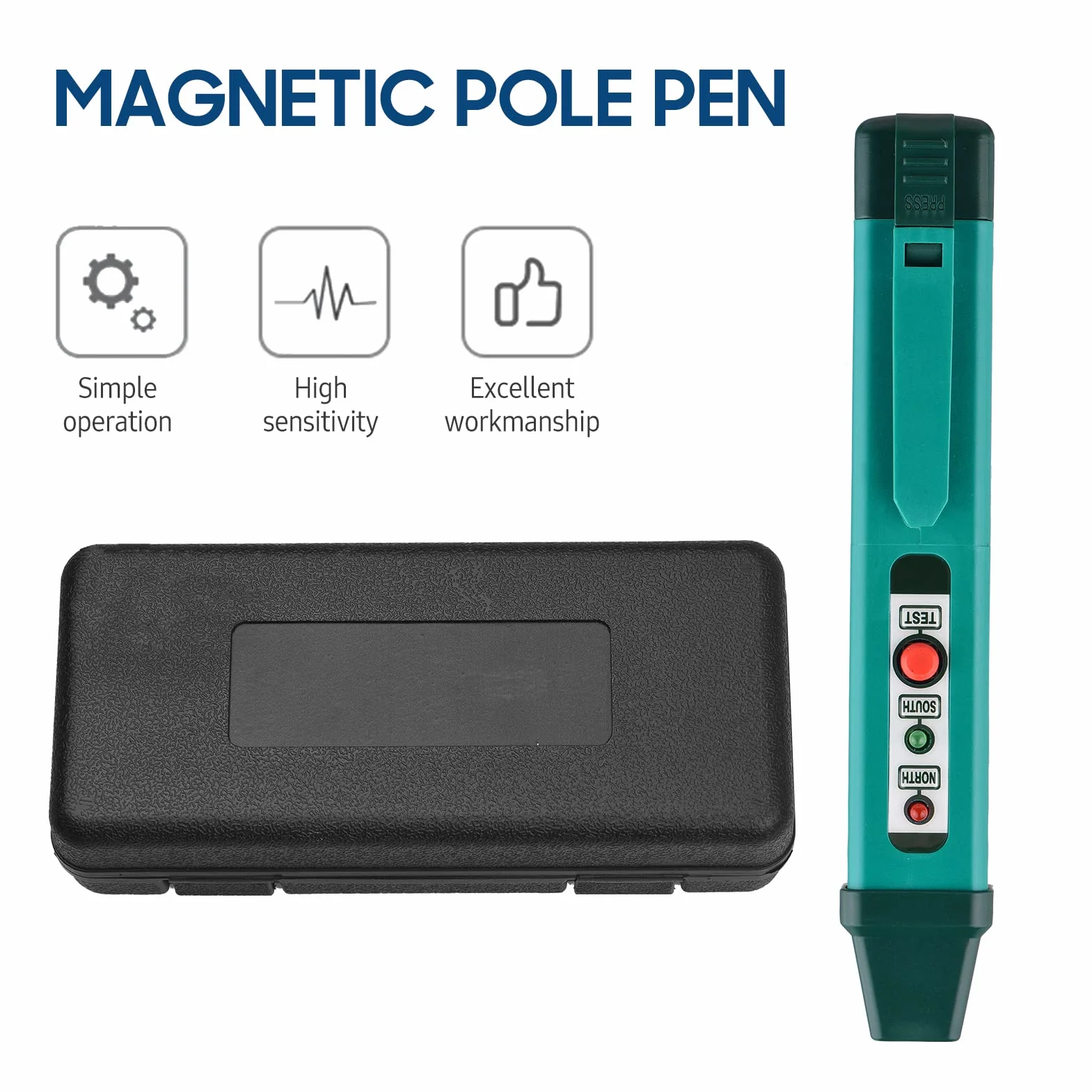 Magnetyczny Tester Polaryzacji, Przenośny Detektor Magnesów z 2 Światłami LED, Narzędzie do Testu Polaryzacji i Cewki