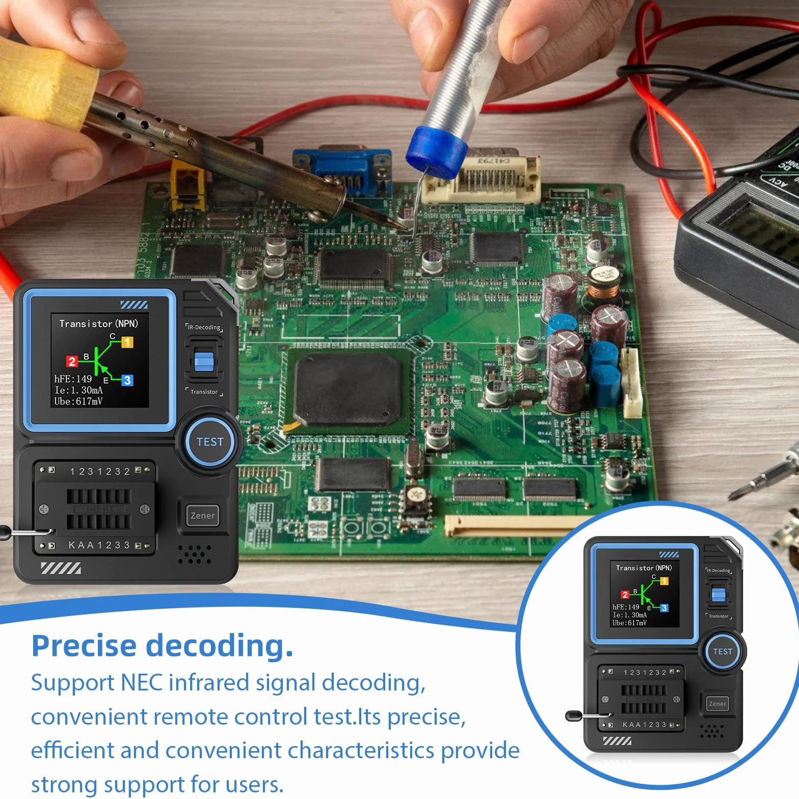 LCR-P1 tester tranzystorowy miernik LCR z kolorowym wyświetlaczem NPN PNP MOSFET IR
