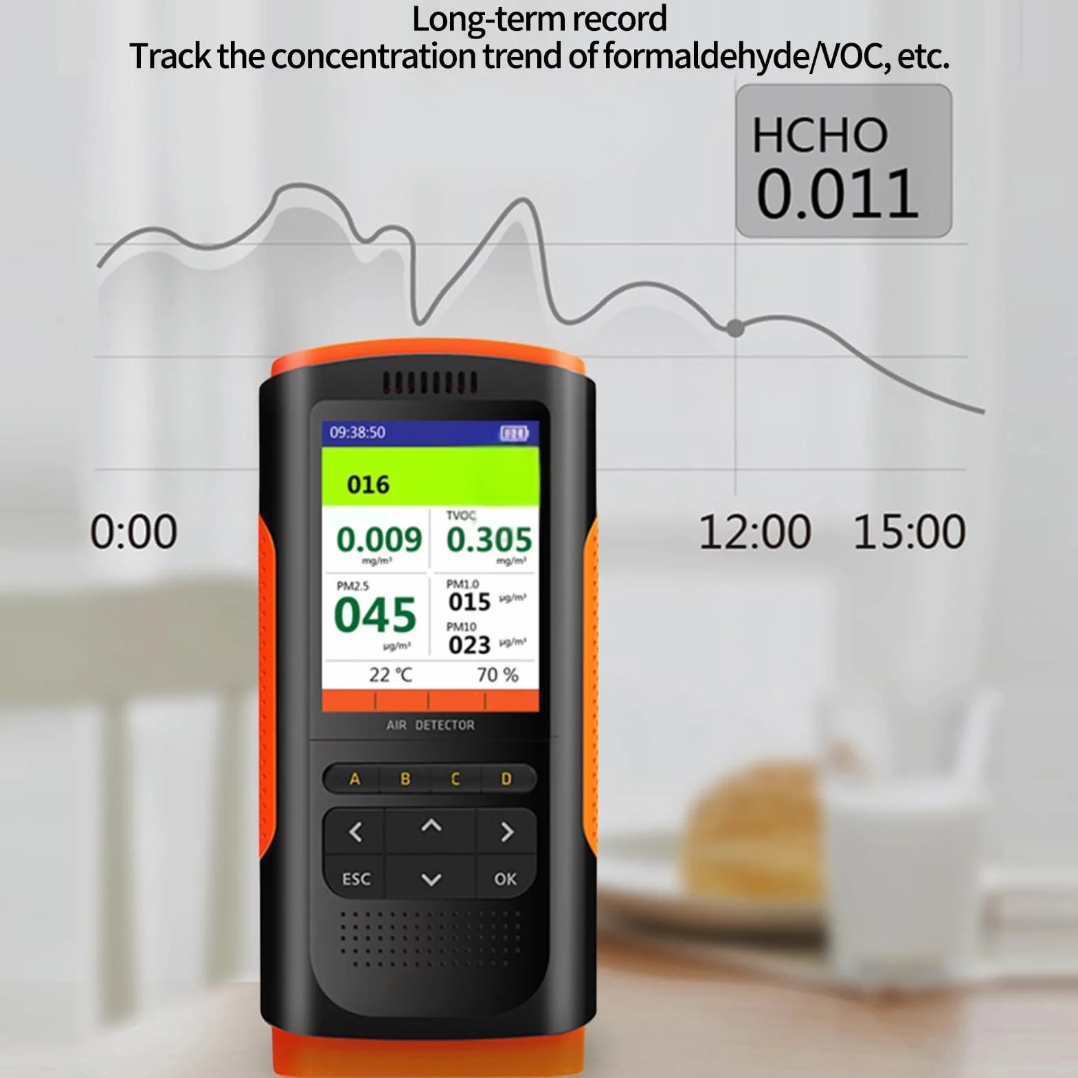 Jadeshay Tester jakości powietrza monitor jakości powietrza wykrywacz formaldehydu miernik zanieczyszczenia powietrza HCHO TVOC PM2.5/PM10 tester