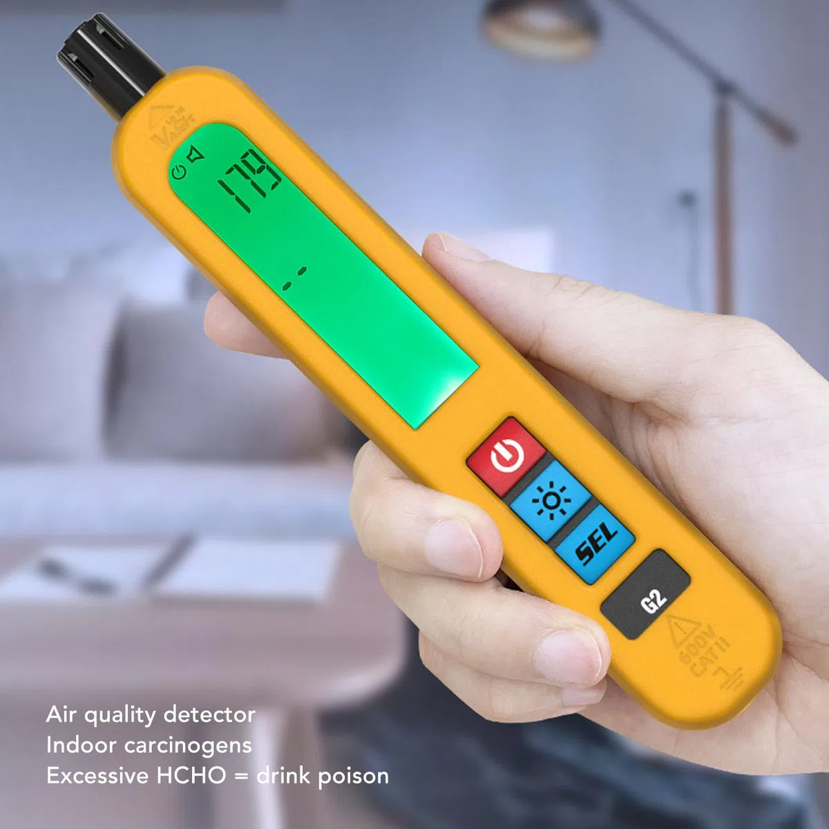 Ręczny Tester Jakości Powietrza, Miernik CO2 Monitor Jakości Powietrza Ręczny Monitor CO2 Możliwość Ponownego ładowania Detektor TVOC HCHO Wewnątrz Na Zewnątrz, Precyzyjny Pomiar