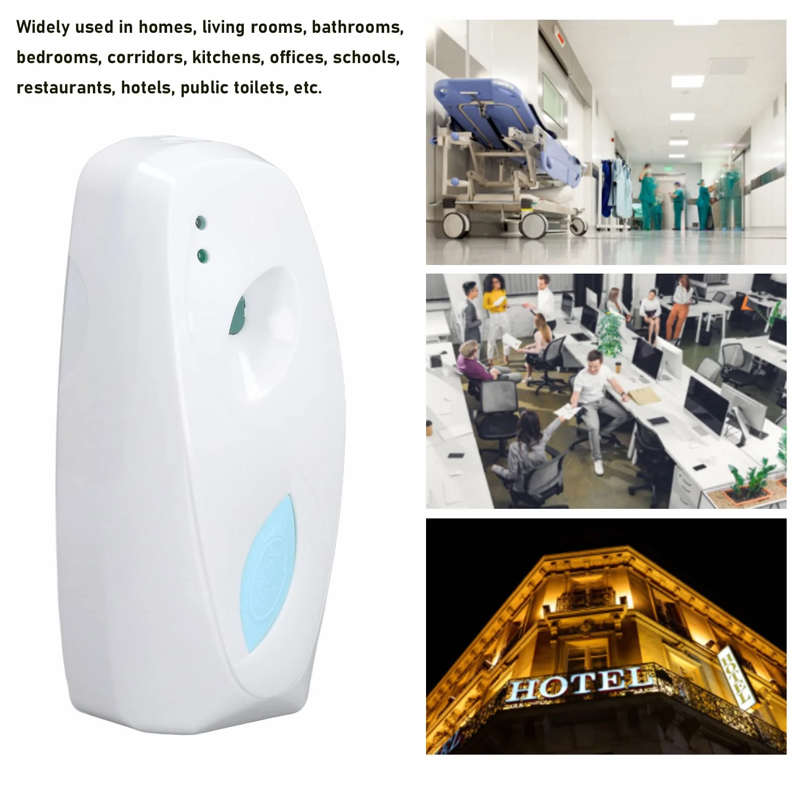 Automatyczny dozownik zapachowy 300 ml, perfumowany rozpylacz aerozolowy na ścianę, biały 90x82x210mm