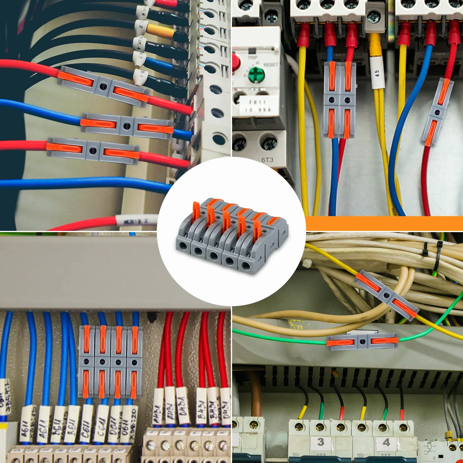 Uootach 40 sztuk szybkie złącza elektryczne z dźwignią, złącze przewodowe Kompaktowe bloki zaciskowe 4mm², wolne połączenie zacisków po obu stronach