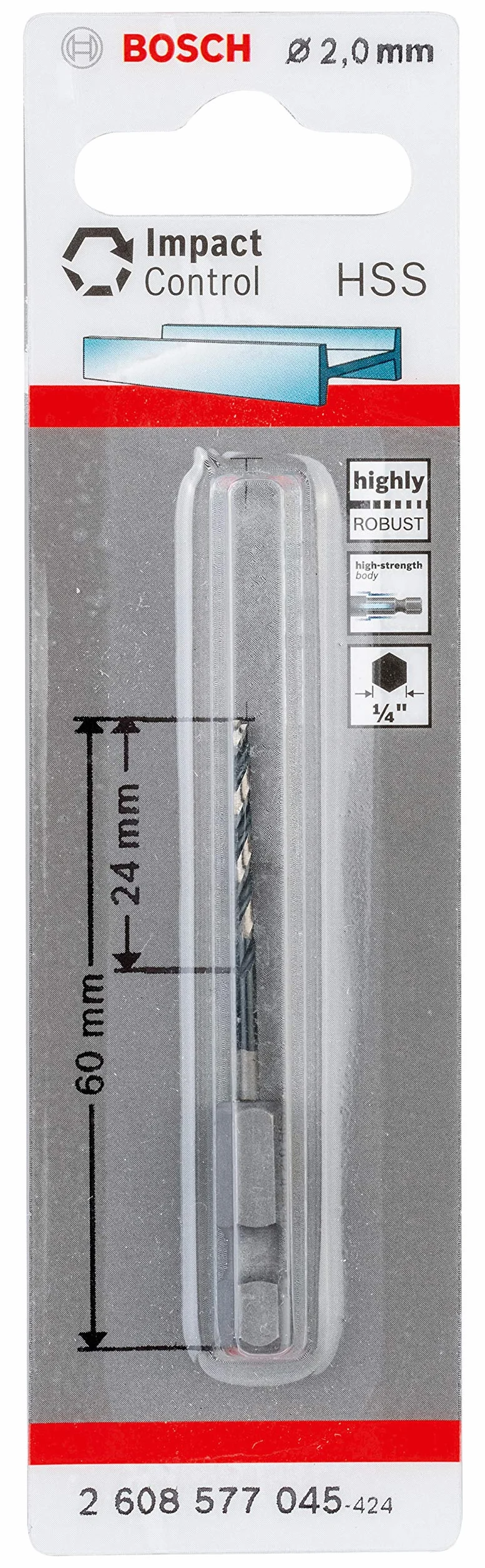 Bosch Professional Impact Control HSS wiertło spiralne 2 x 24 x 60 mm