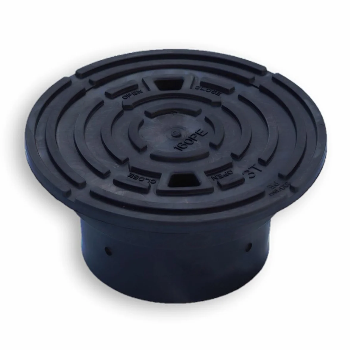 Varile Adapter pokrywy włazu DN160-DN200, czarna nasadka rury, obciążenie 3 tony