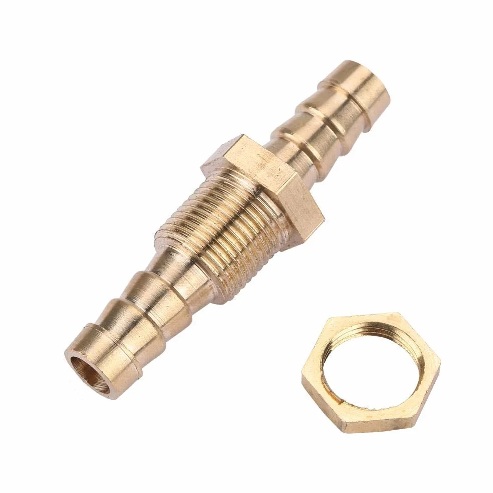 2 sztuki tulejek do węża, mosiężne przyłącze węża, adapter, złącze grodziowe do połączeń śrubowych, węży, złączek rurowych (10 mm)