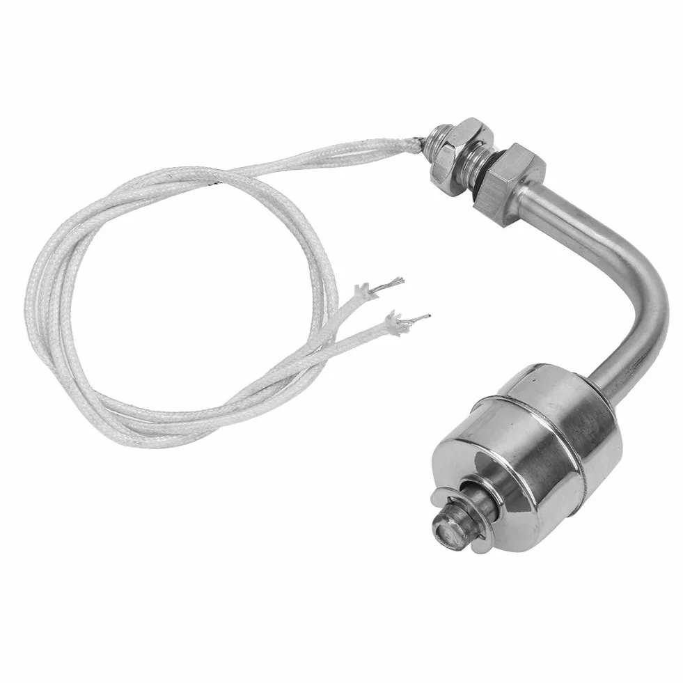 Czujniki poziomu napełnienia, stal nierdzewna 304, przełącznik pływakowy 0~220 V, 75 mm, stal nierdzewna, odporna na wysokie temperatury, czujnik poziomu cieczy, jak na zdjęciu, 12*6*3