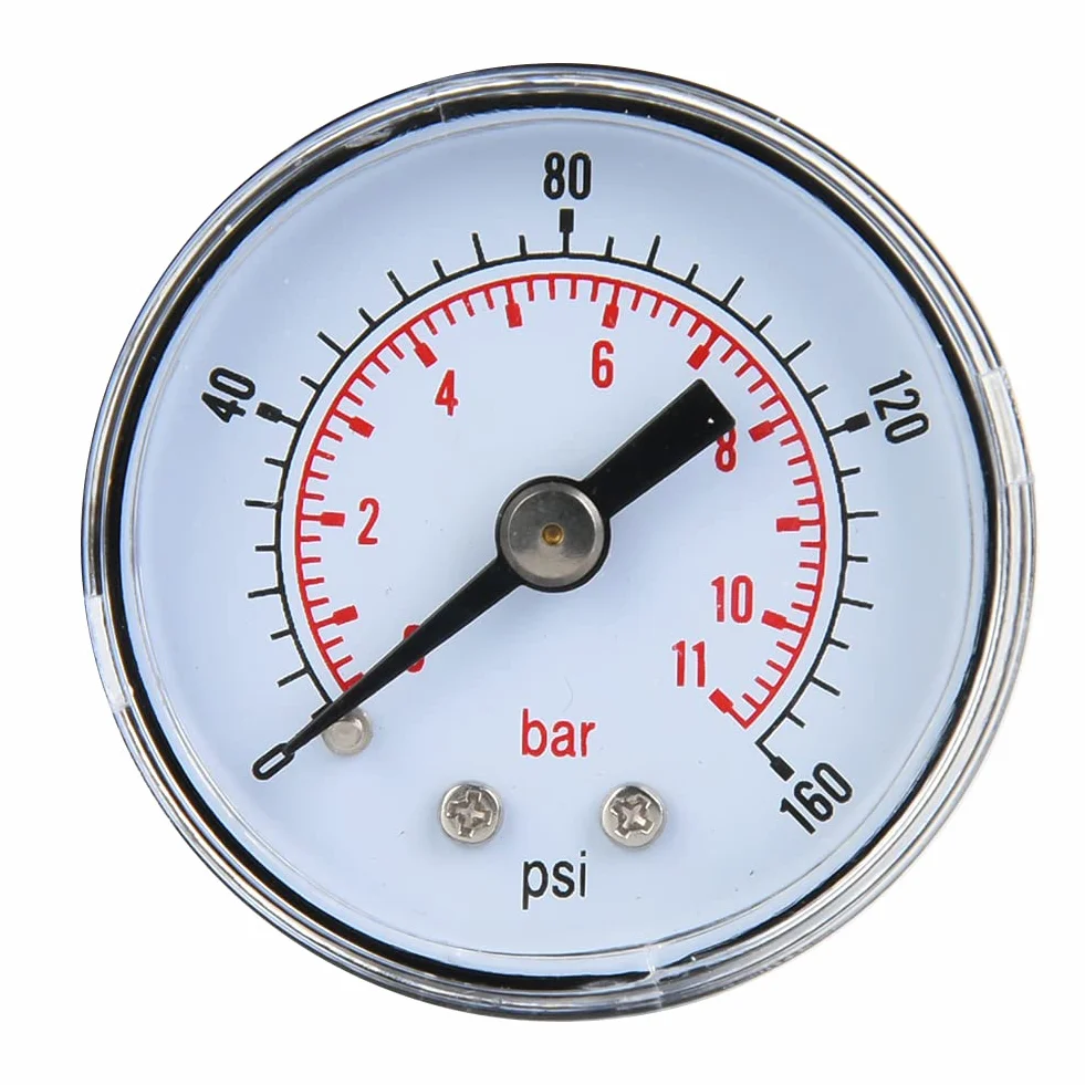 Manometr Wody Manometr Powietrza 10 Bar Manometr 1/8 "BSPT Gwint do Wody do Powietrza do Oleju(0-160psi, 0-11bar)