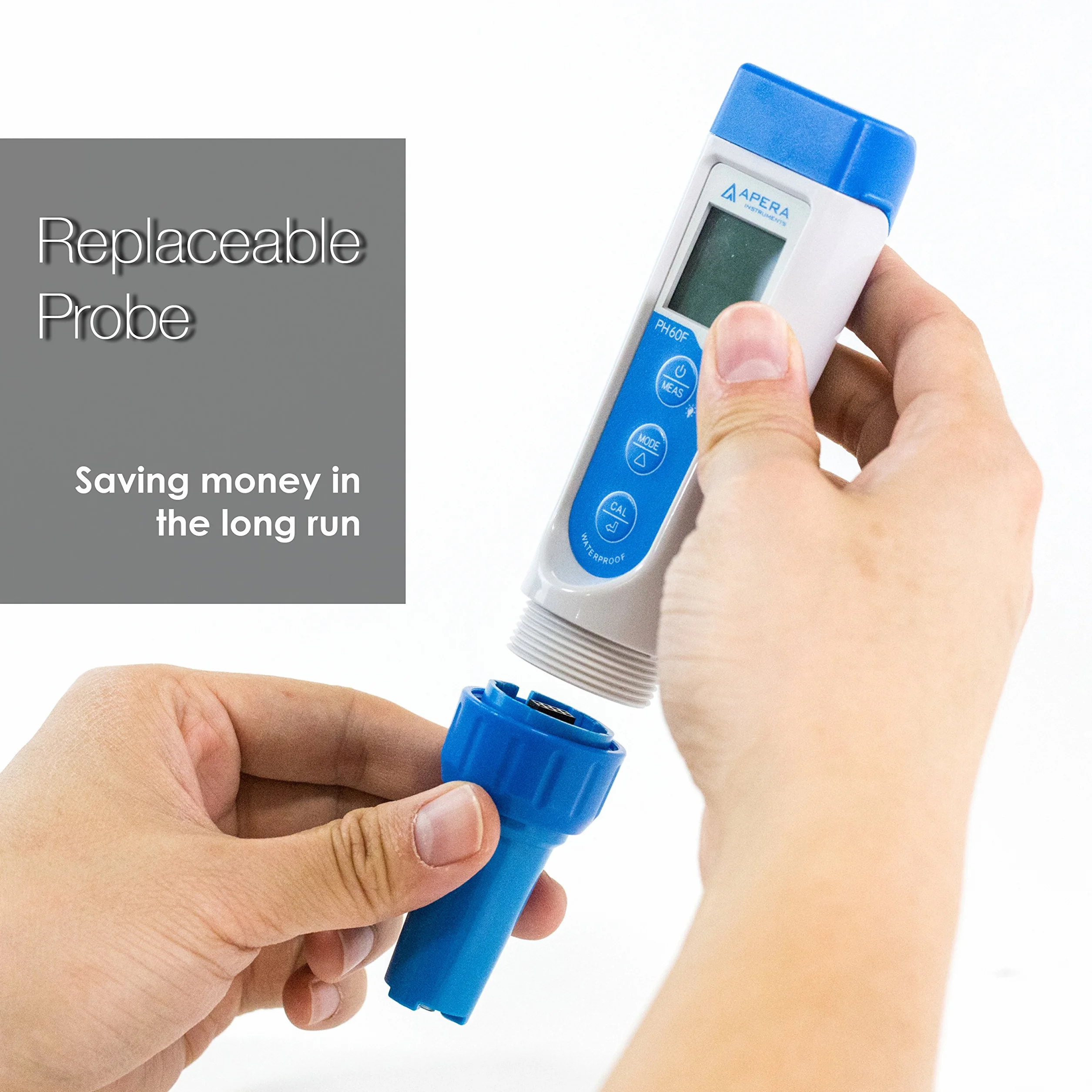Apera Instruments EC60 tester przewodności kieszonkowy ±1% dokładności EC/TDS/salinity wymienny czujnik BPB ±0,5°C