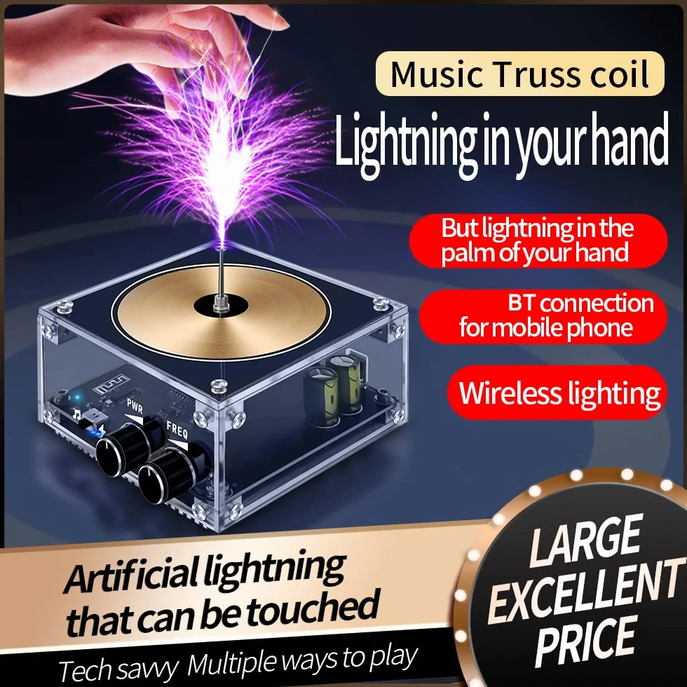 Weytoll BT-Version Mini Cewka Tesla, Muzyczna Zabawka Biurkowa, Generator Częstotliwości Zapłonu 10 cm
