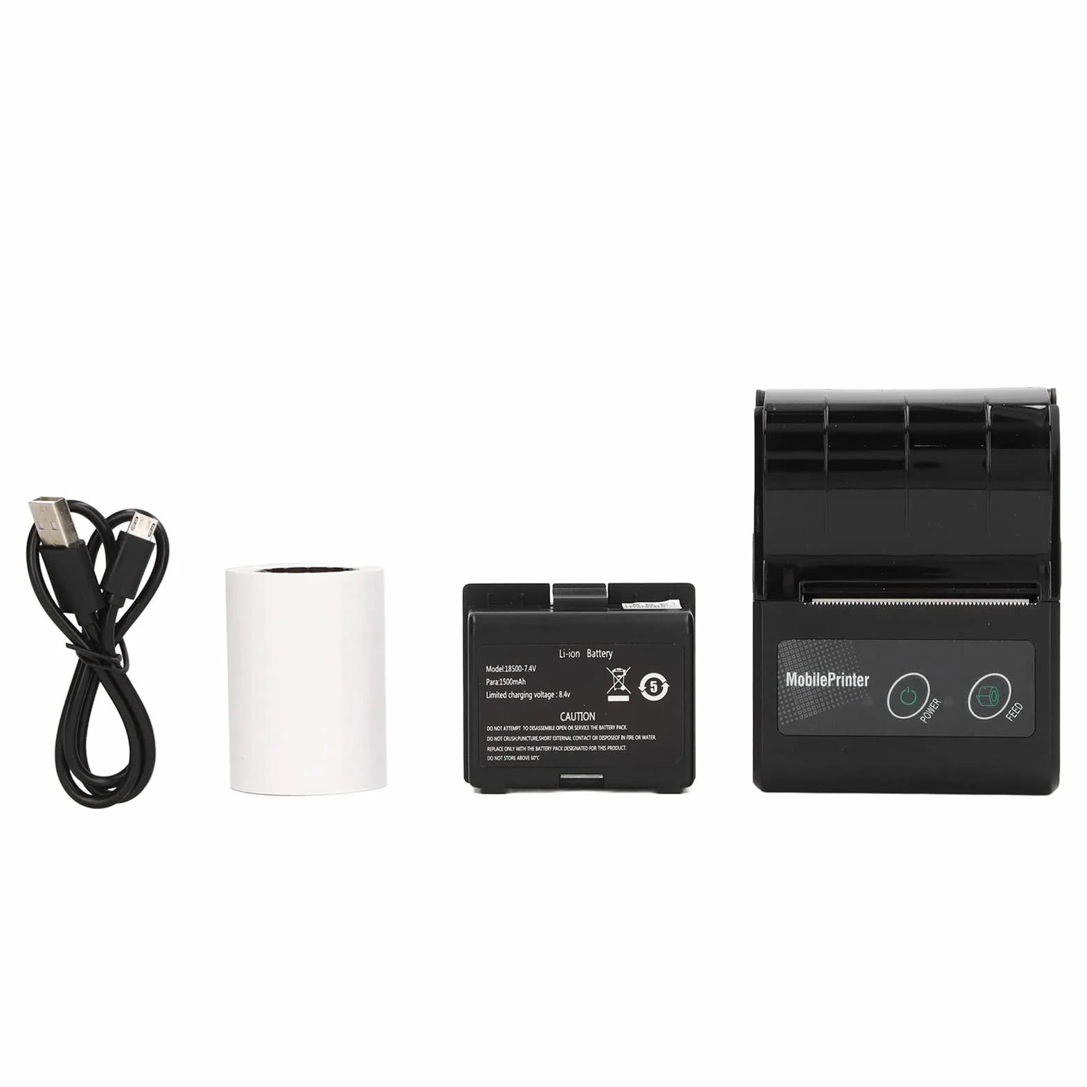 Drukarka Paragonów Bluetooth Przenośna USB 57mm 200 Dpi Termiczna POS