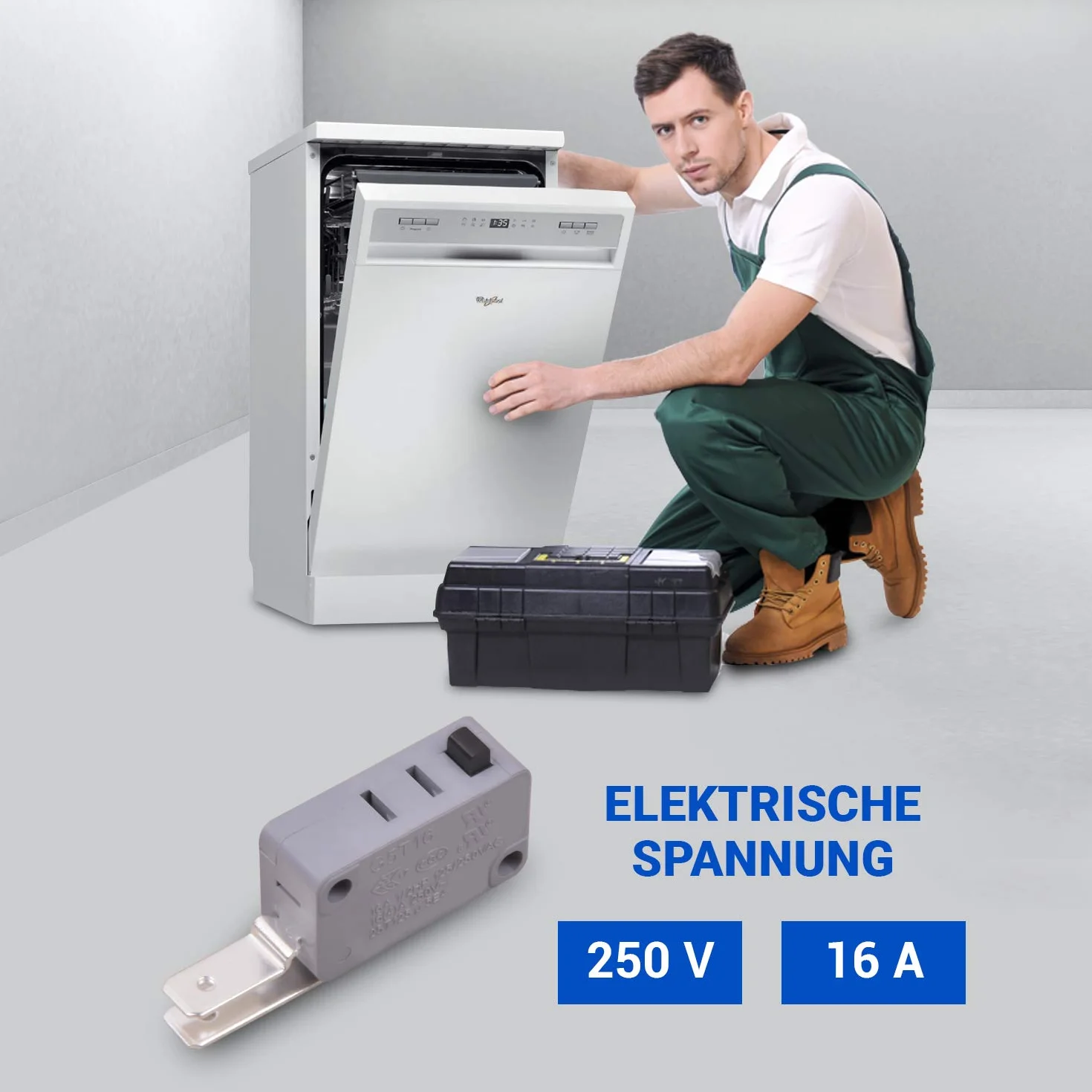 VIOKS Mikro przełącznik 250 V 16 A zamiennik do Whirlpool do zmywarki