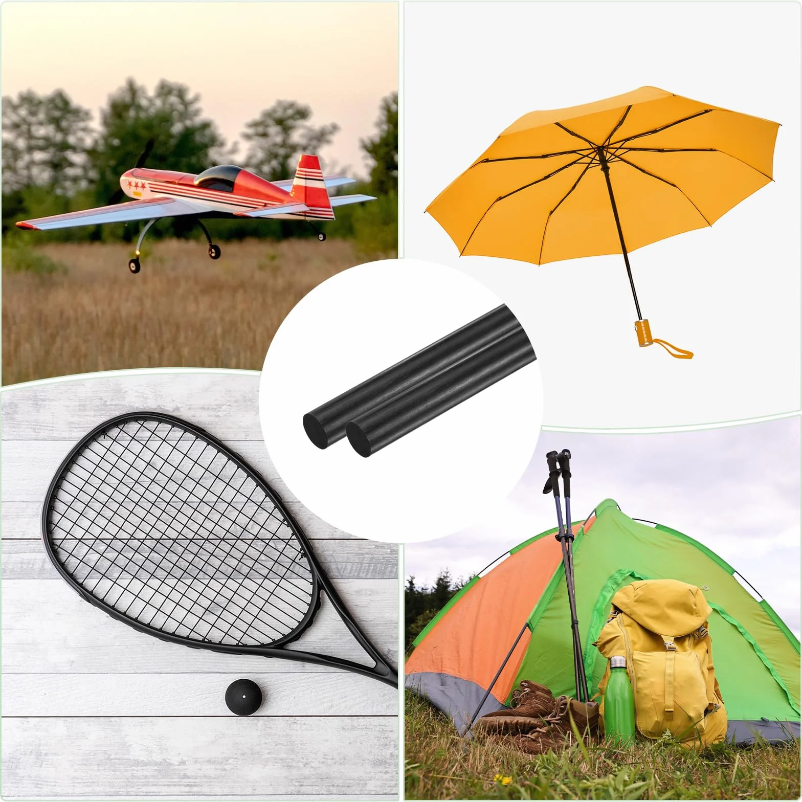M METERXITY 10 prętów z włókna węglowego 300 Mm Długość 2 Mm Średnica Solidny Matowy Słupek Do Samolotów RC DIY Ramiona Quadcopter Tuboss [11.81 x 0.08 CAL]