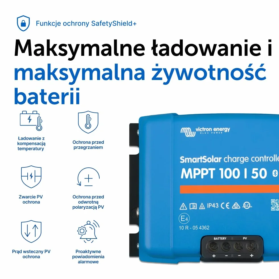 Victron Energy SmartSolar MPPT 100V 50A 12/24V Kontroler Ładowania Słonecznego Bluetooth