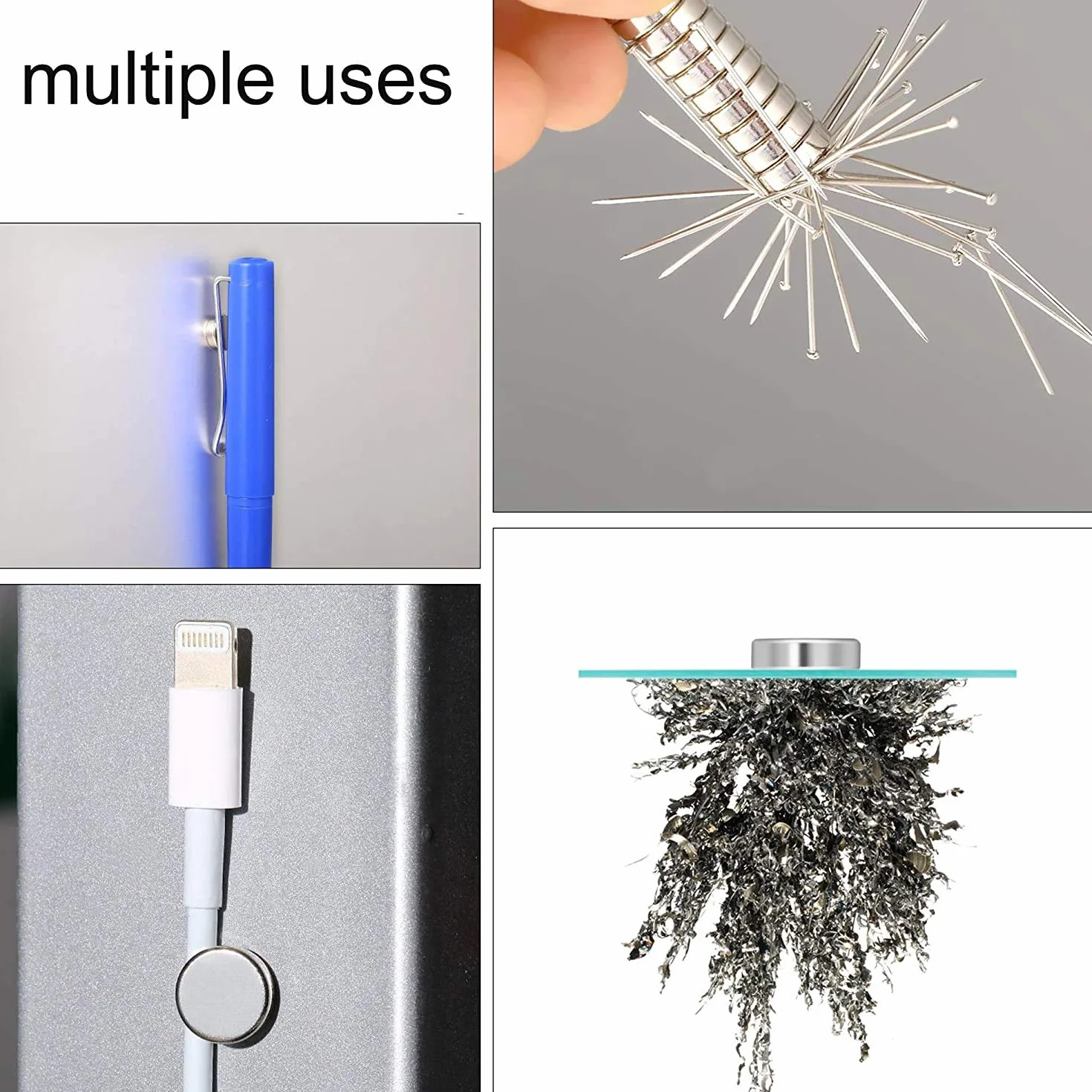 Yizhet Magnesy, 50 sztuk, bardzo mocne magnesy do użytku domowego, 8x3mm, do tablicy magnetycznej, suchościeralnej, korkowej, na lodówkę itd. (8 x 3 mm)