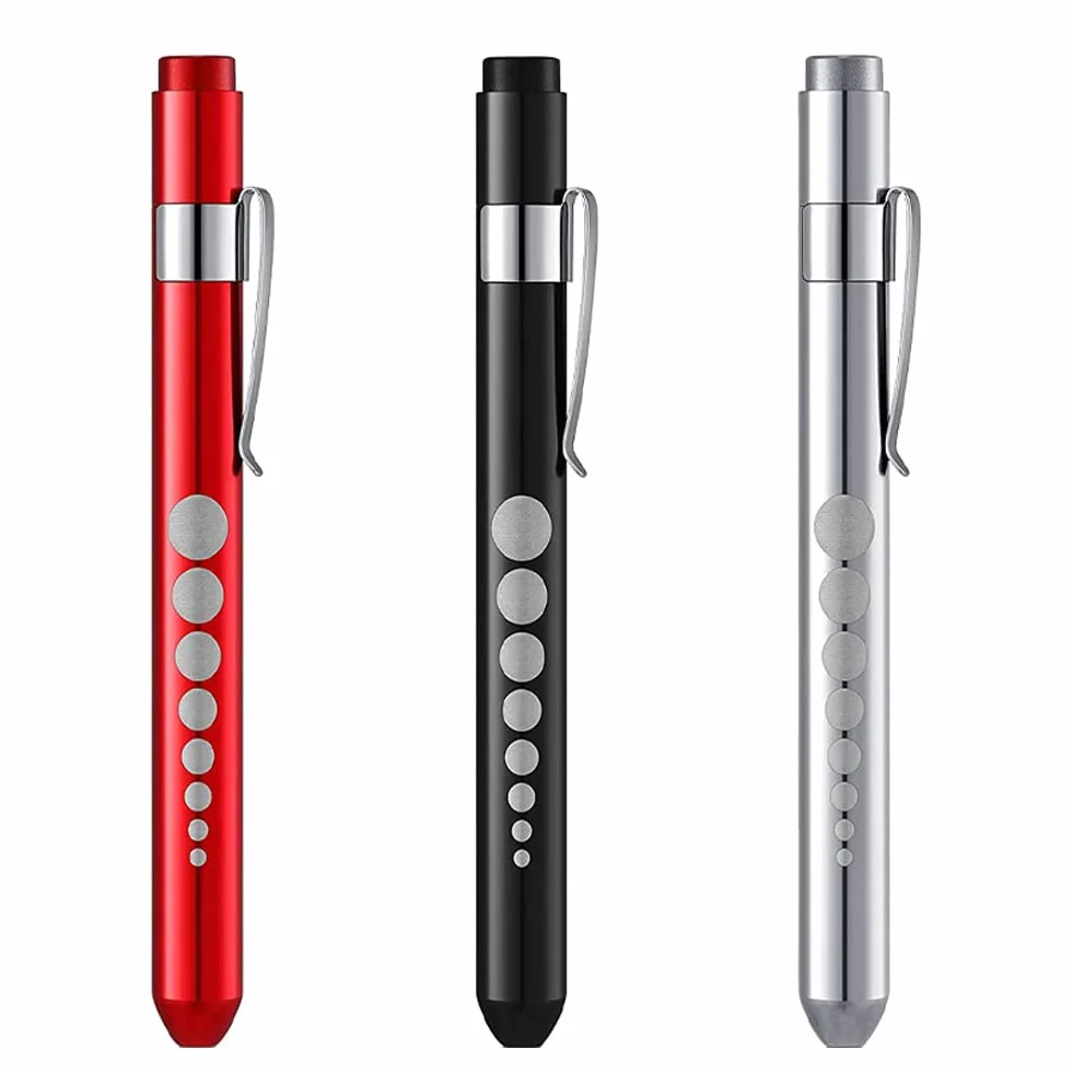 Newaner Lampa diagnostyczna Penlight (3-częściowa), wielokrotnego użytku lampa diagnostyczna LED na długopis, latarka z uchwytem świetlnym z klipsem do torebki dla uczniów