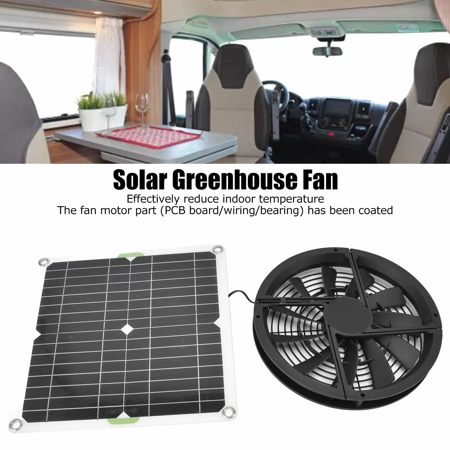 100W Solar Panel Fan Kit, Odporny Na Warunki Atmosferyczne Zasilany Energią Słoneczną Attic Ventilator, 12V 10in Panel Słoneczny Wentylator Wyciągowy