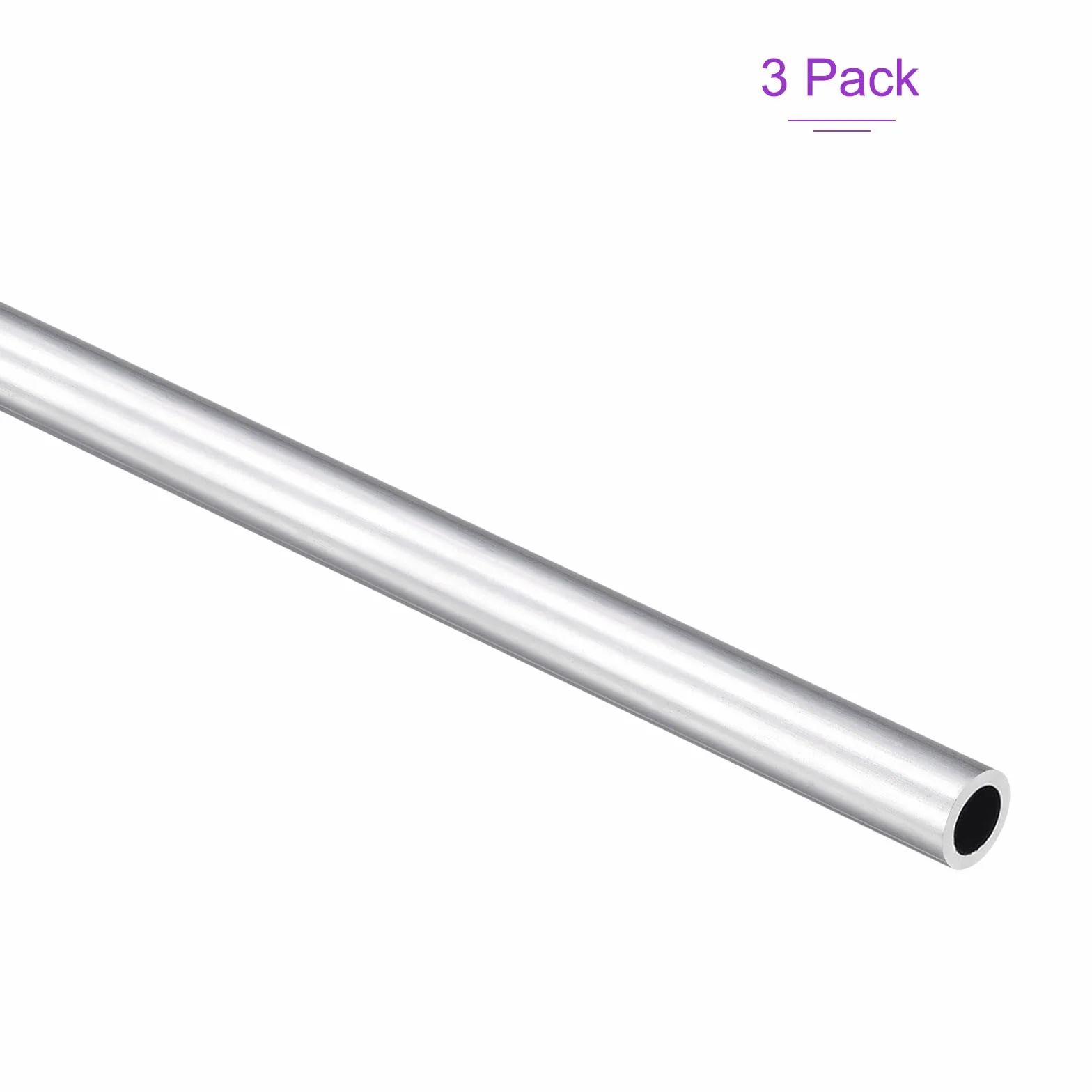 DMiotech 3-pak (8 mm śr. x 5 mm ID) 6063 aluminiowa okrągła rura o długości 300 mm przemysłowe metalowe rury do budowy ram maszyn projekty DIY