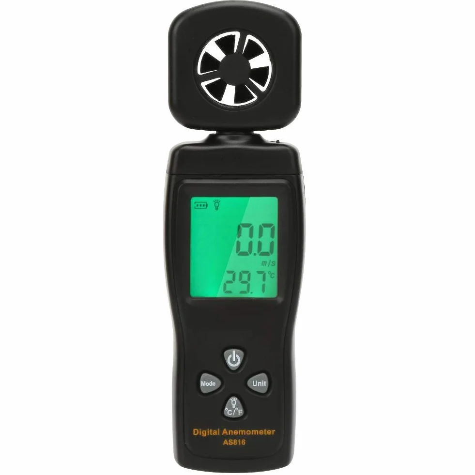 AS816 cyfrowy anemometr 0,3-30 m/s tester prędkości wiatru