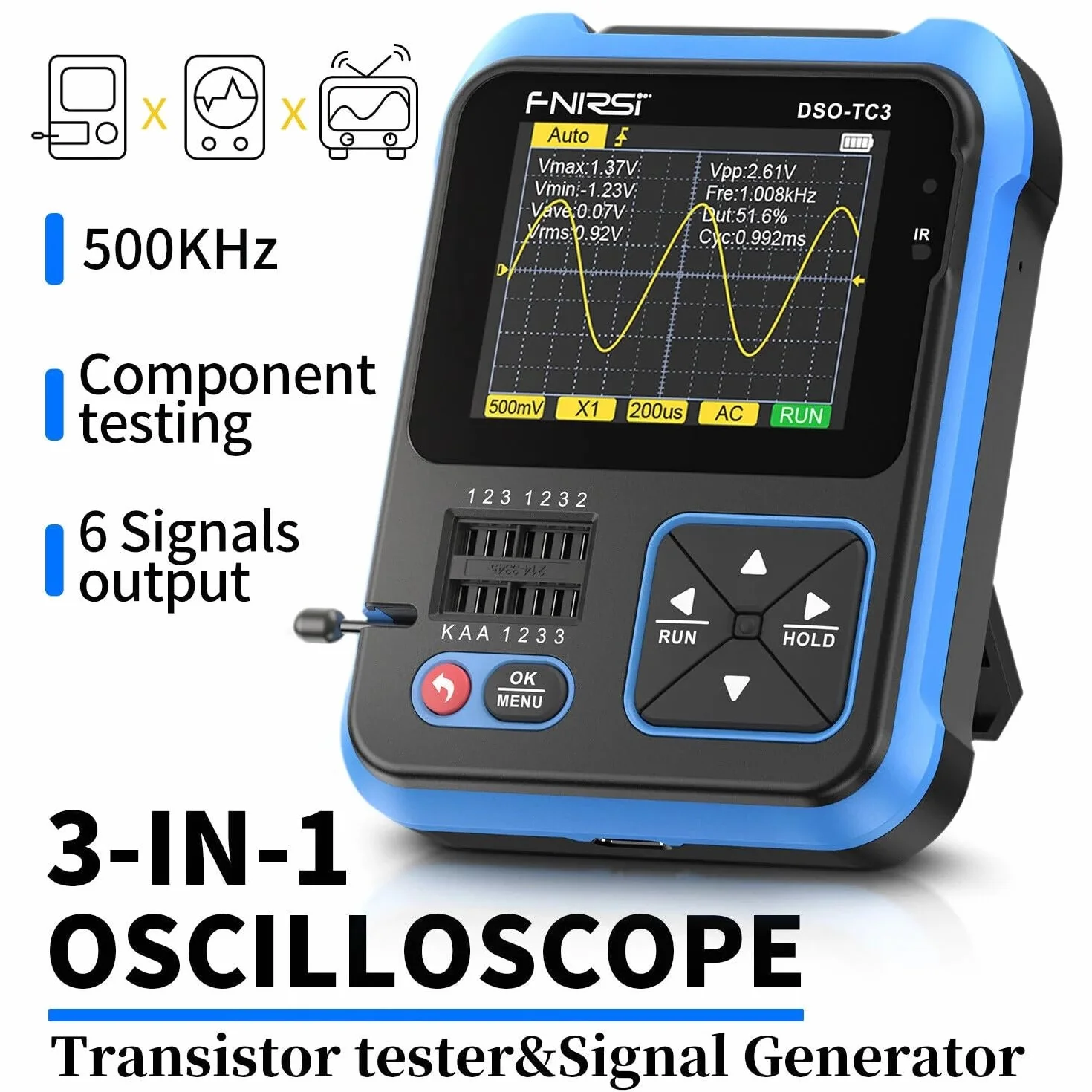 FNIRSI DSO-TC3 3w1 Przenośny Oscyloskop