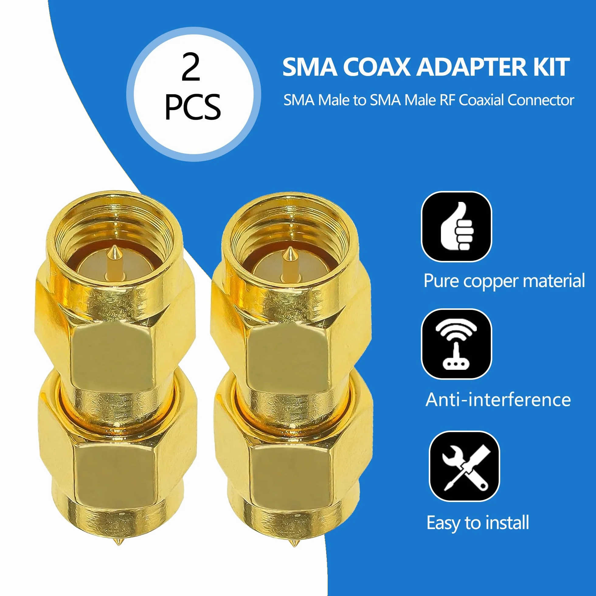 TUOLNK RF SMA Adapter Stecker Kit dla Radio Verlängerungskabel Router Konverter 2szt.